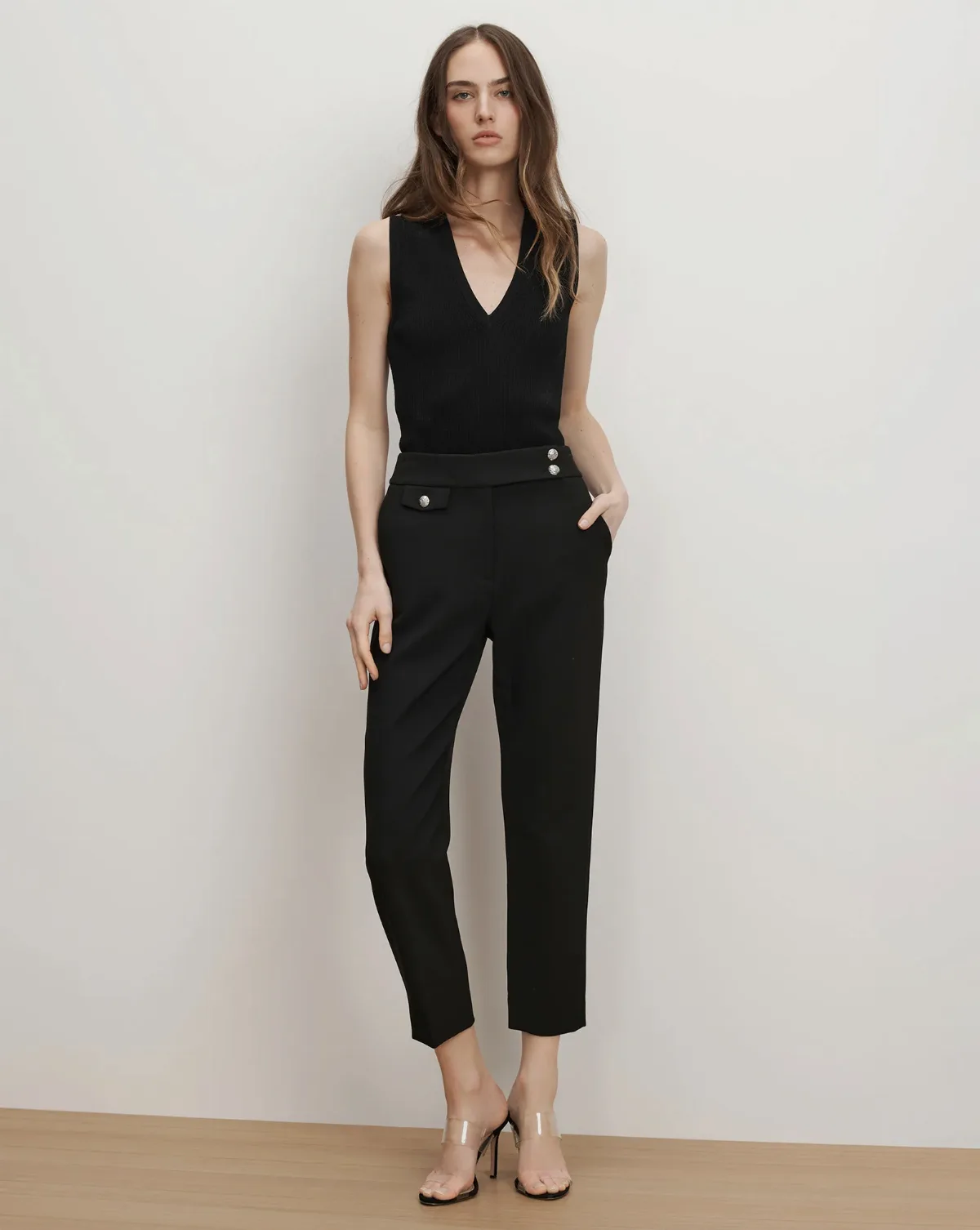 Renzo Crest Button Pant by Veronica Beard
