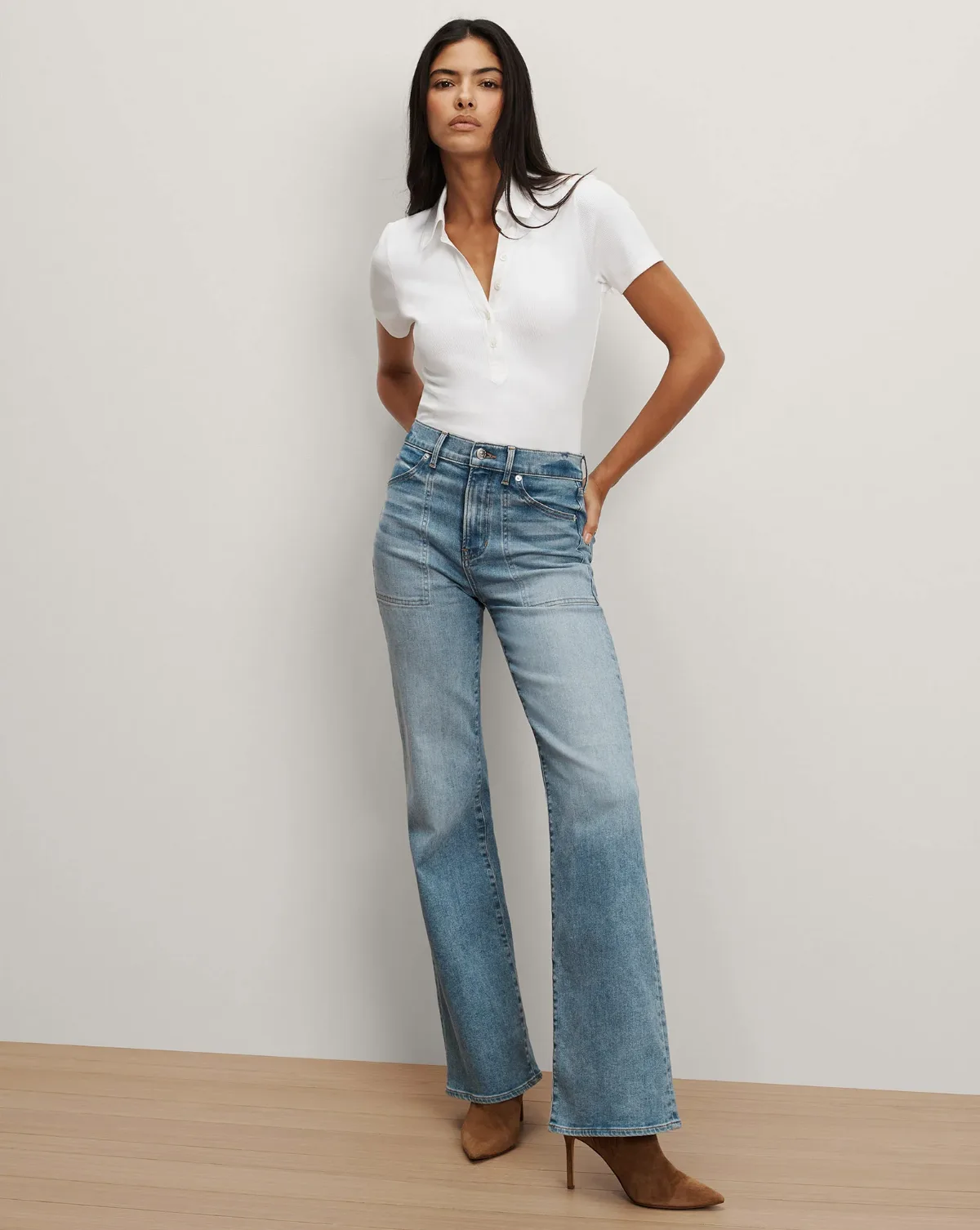 Crosbie Slim Wide-Leg Jean by Veronica Beard