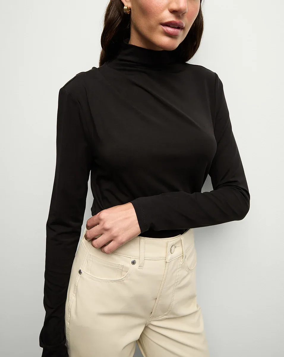 Mylie Mock-Neck Top by Veronica Beard
