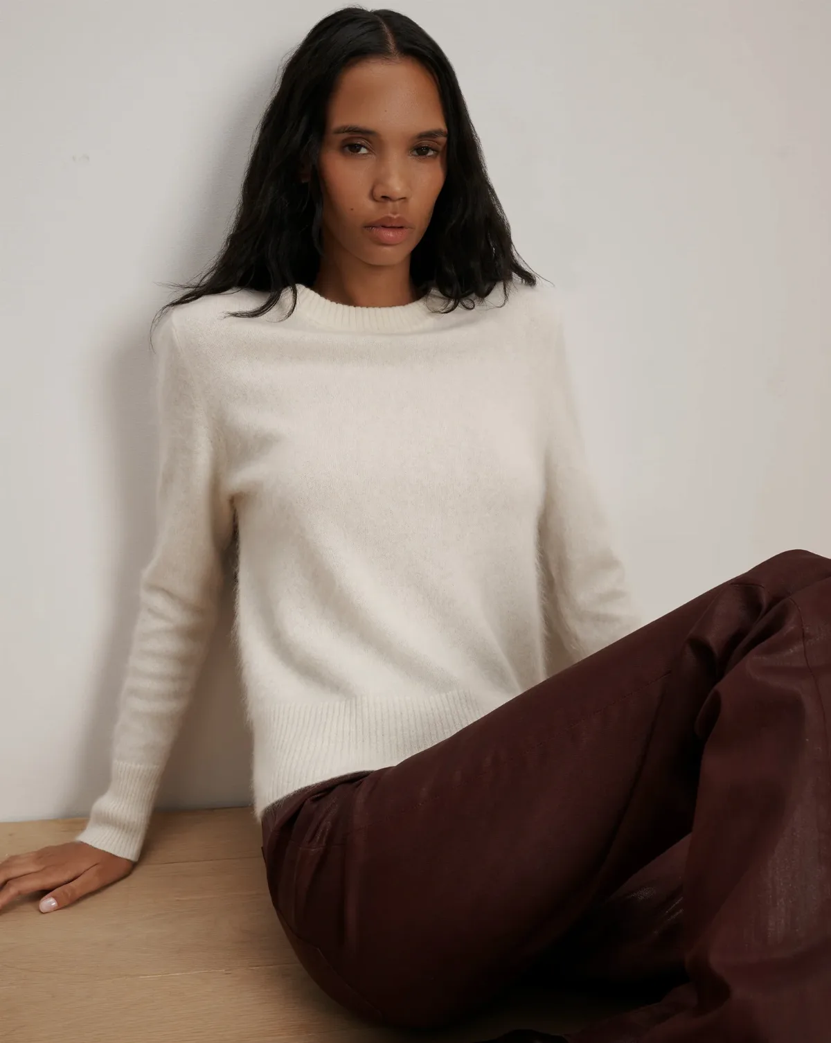 Pippen Brushed Cashmere Pullover by Veronica Beard