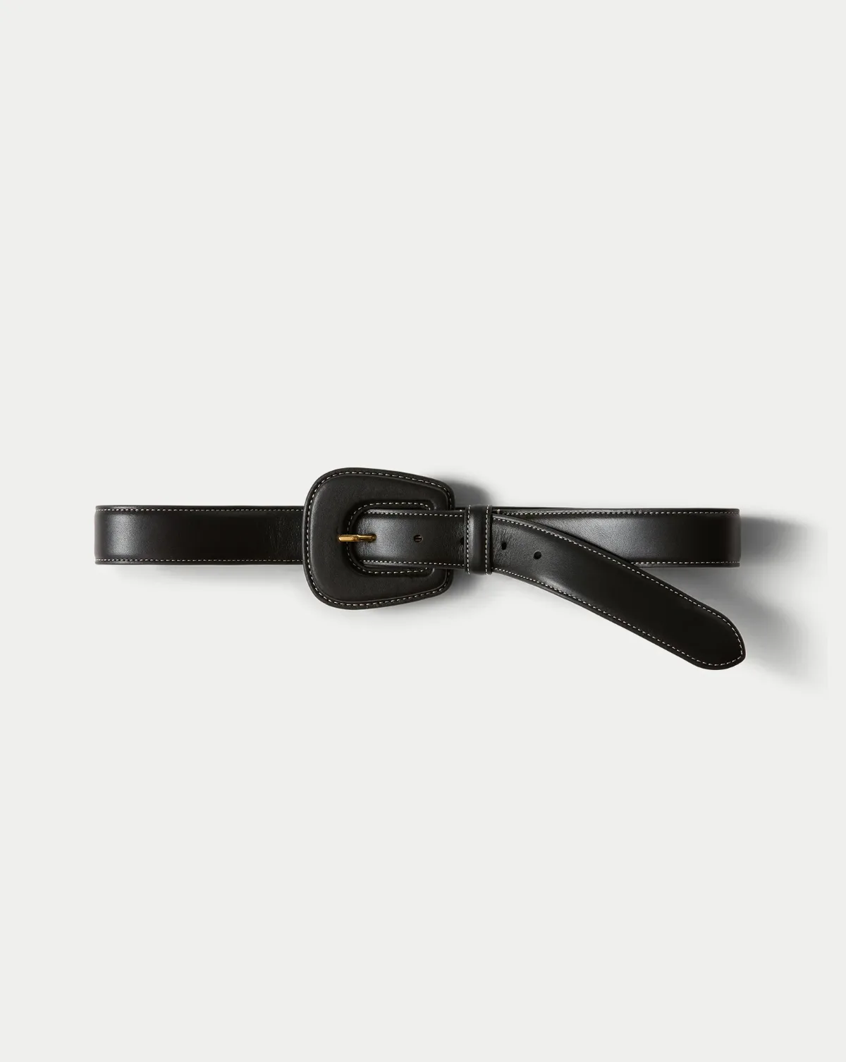 Elsy Leather-Buckle Belt by Veronica Beard