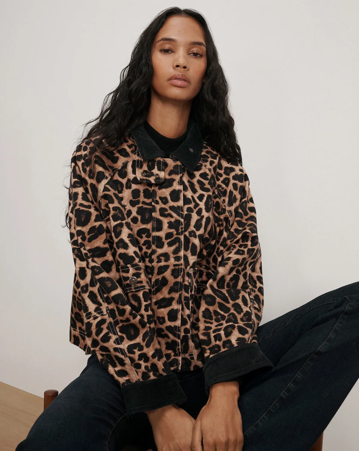 Arlo Leopard Chore Jacket by Veronica Beard