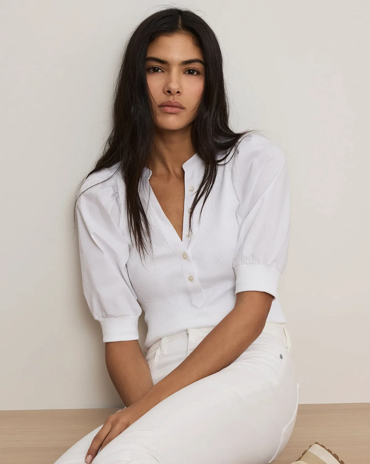 Coralee Puff-Sleeve Top by Veronica Beard