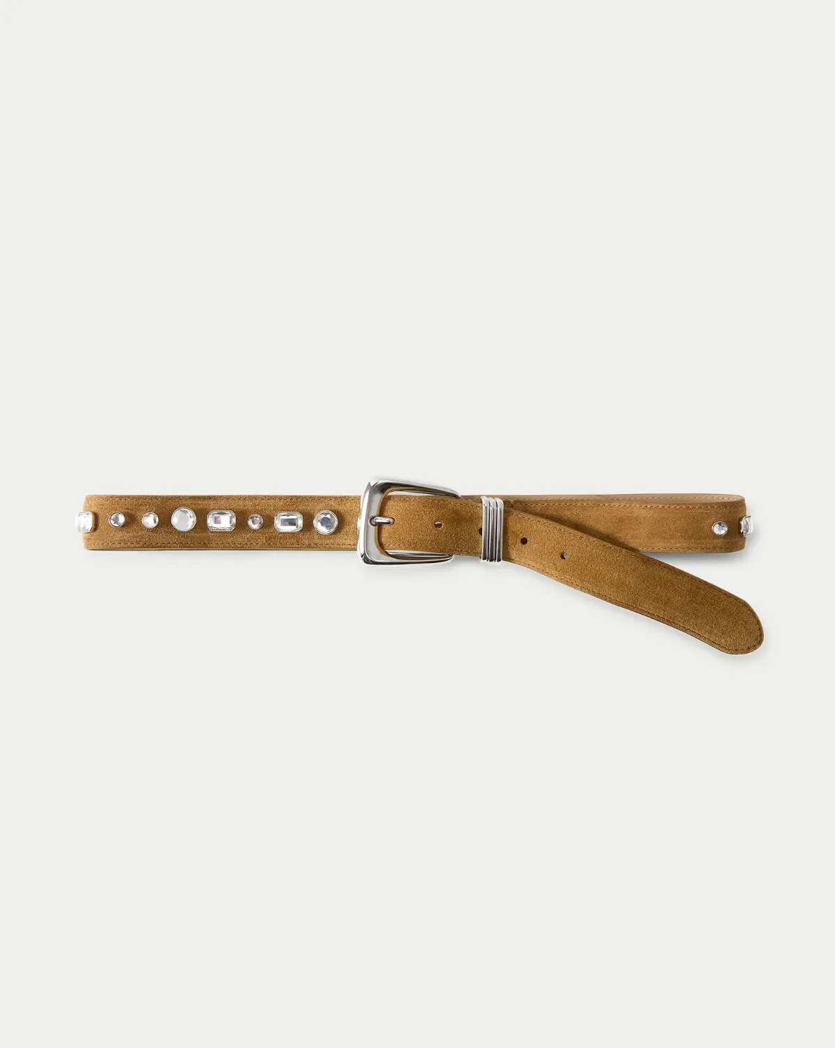 Arch Suede Embellished Belt by Veronica Beard
