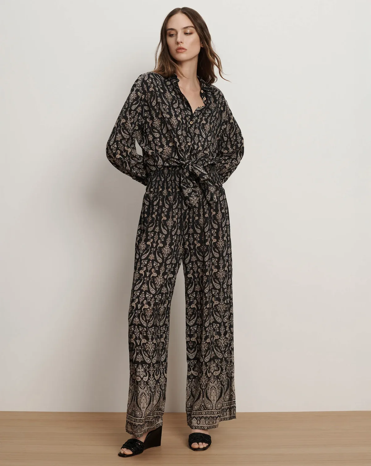 Callaway Smocked Wide-Leg Pant by Veronica Beard