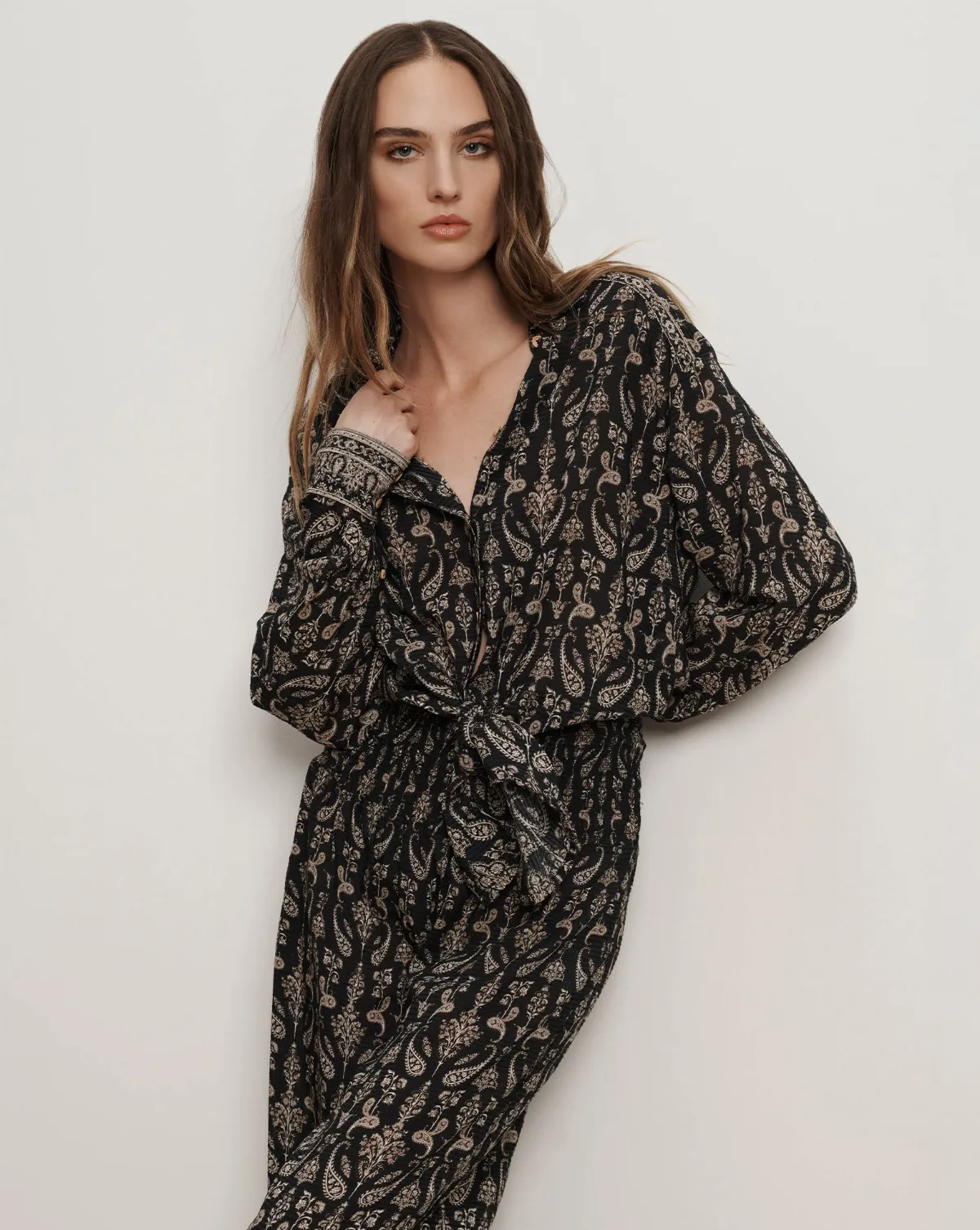 Lloyd Paisley Button-Down Shirt by Veronica Beard