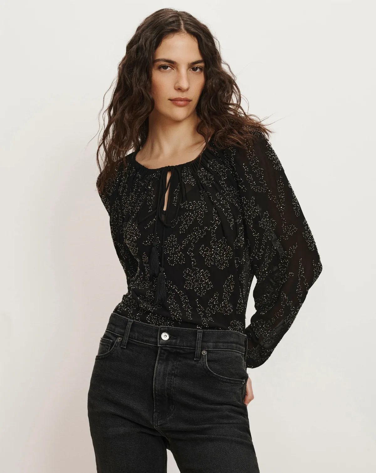 Marlena Beaded Blouse by Veronica Beard