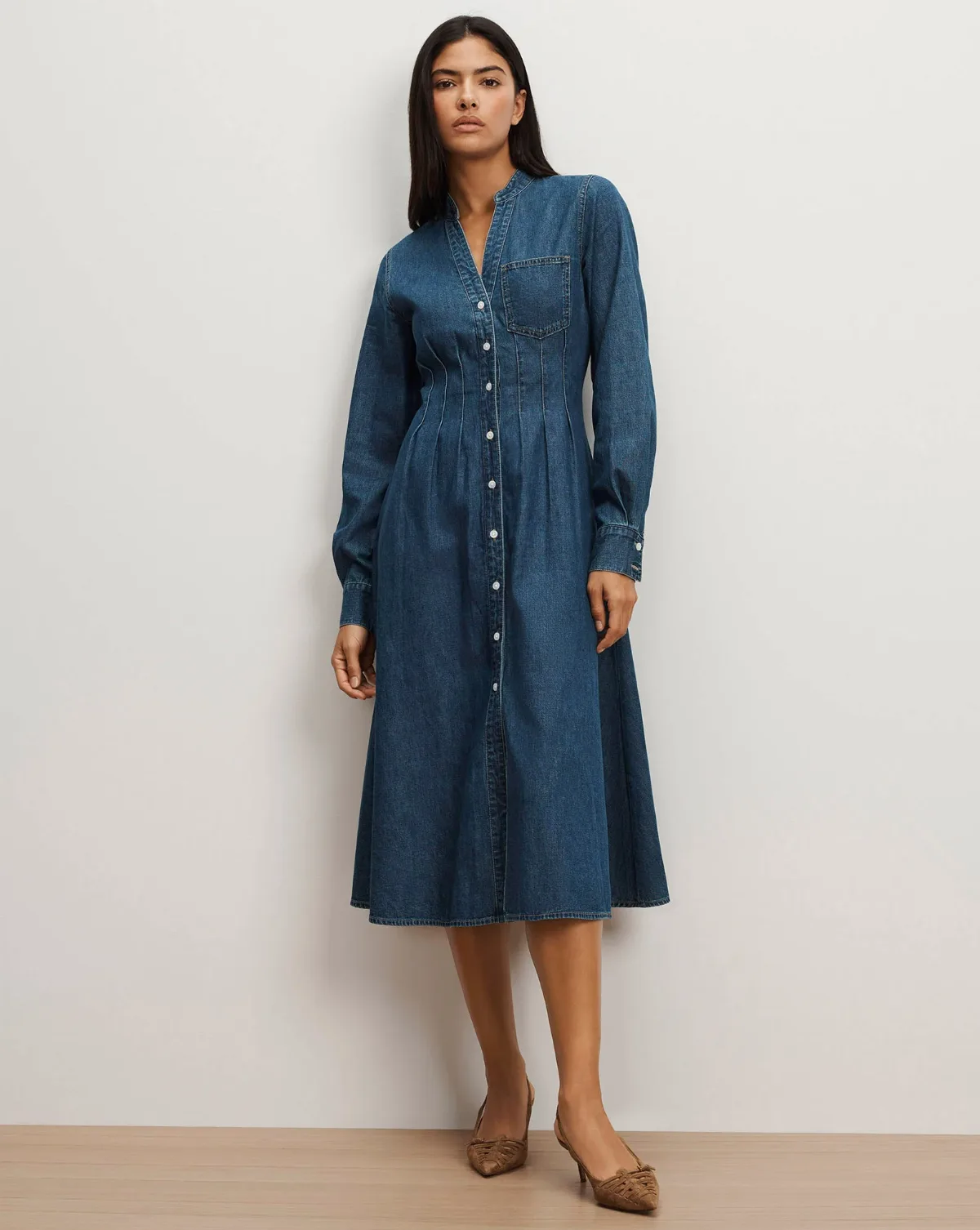 Arcadia Denim Shirtdress by Veronica Beard