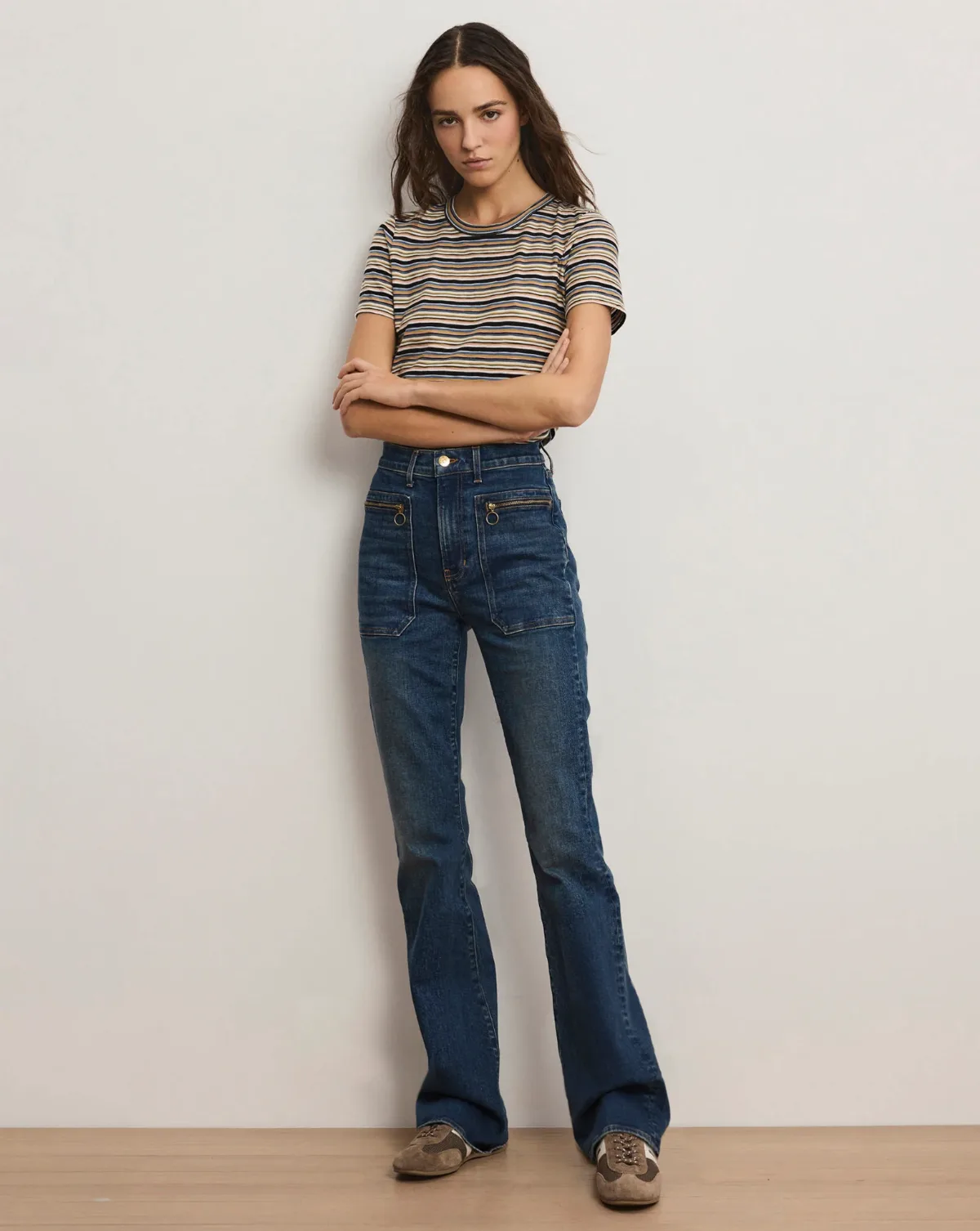 Beverly Patch-Pocket Skinny-Flare Jean by Veronica Beard