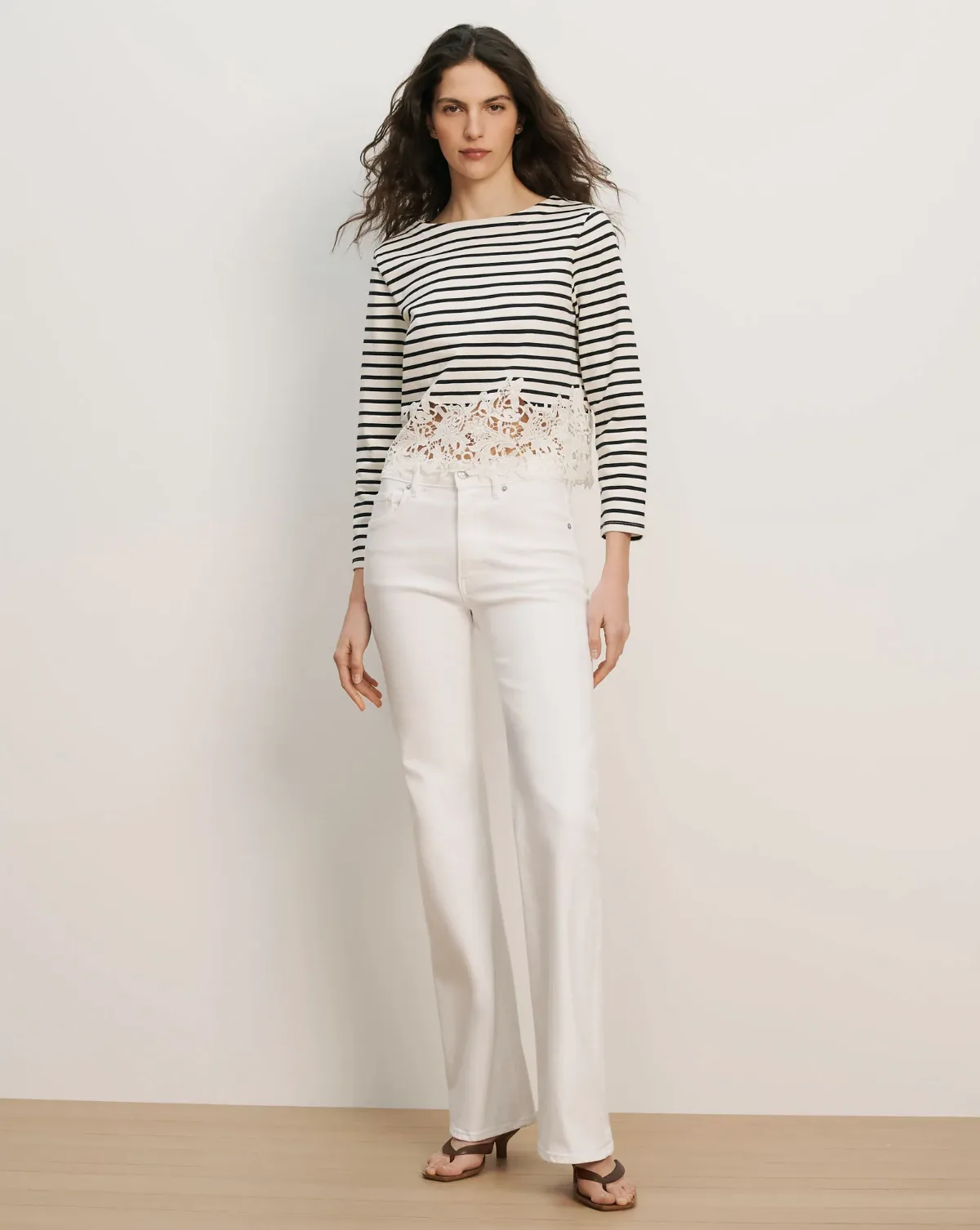 Crosbie Mid-Rise Slim Wide-Leg Jean by Veronica Beard