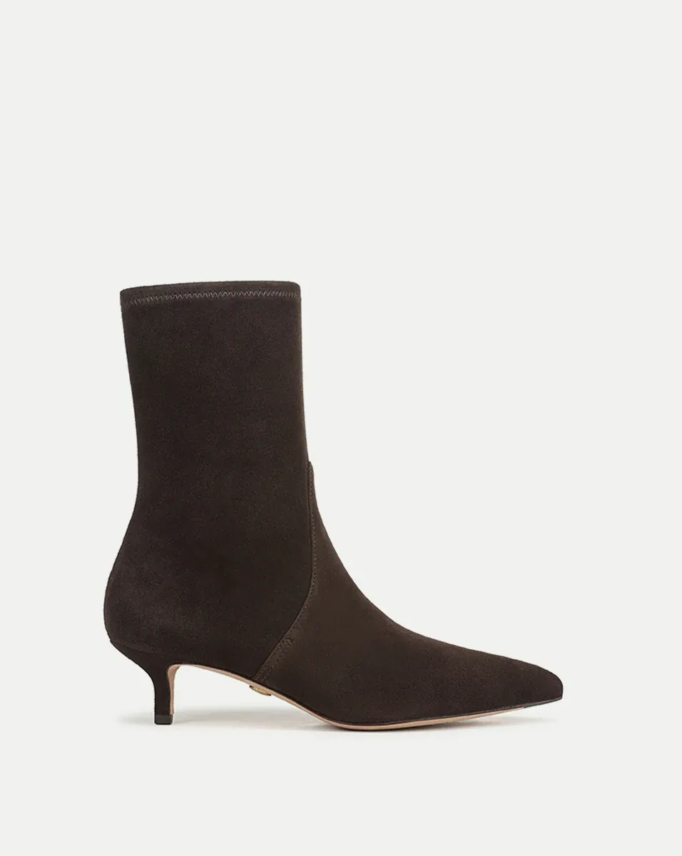 Lisa Stretch Kitten-Heel Ankle Boot by Veronica Beard