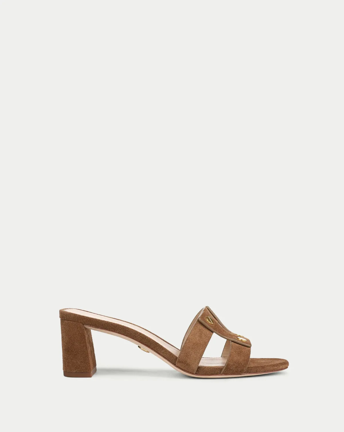 Via Suede Mid-Heel Sandal by Veronica Beard