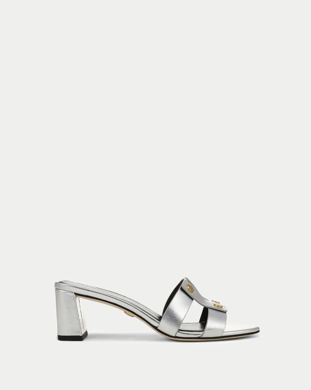 Via Silver Mid-Heel Sandal by Veronica Beard