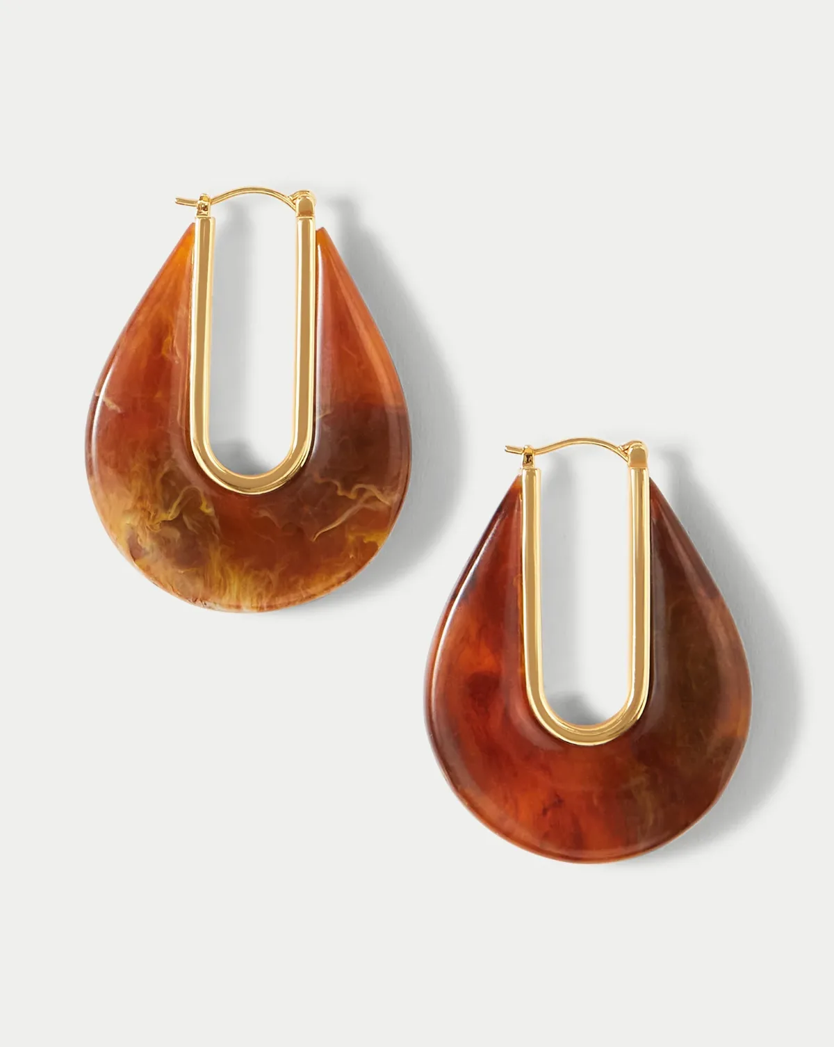 Resin Drop Hoop Earrings by Veronica Beard