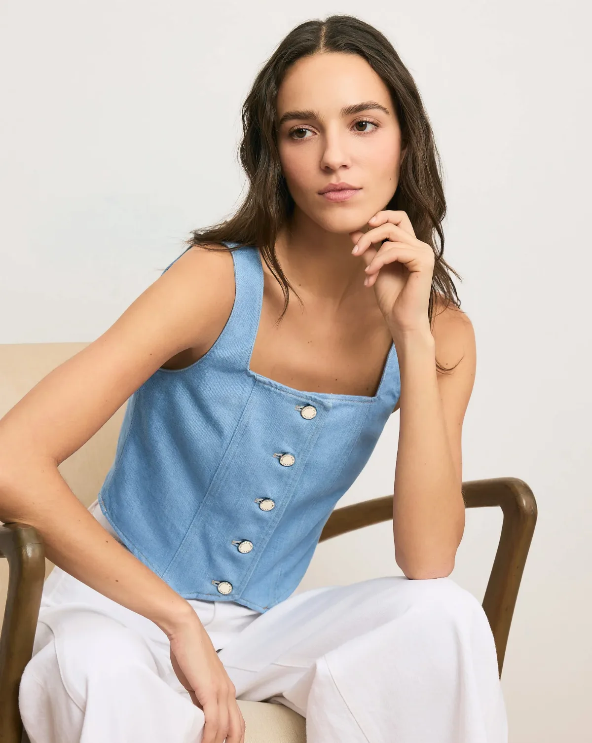 Spensley Denim Vest by Veronica Beard