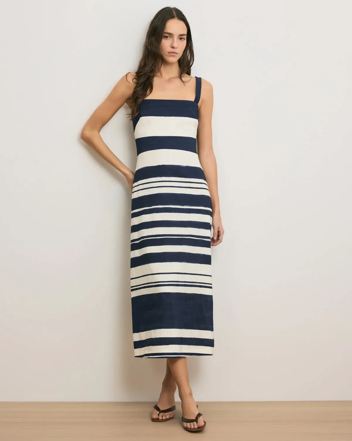 Ella Striped Midi Dress by Veronica Beard