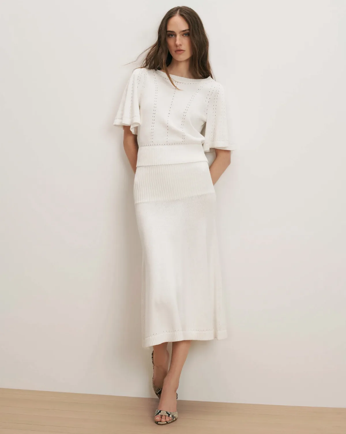 Cazian Knit Midi Skirt by Veronica Beard
