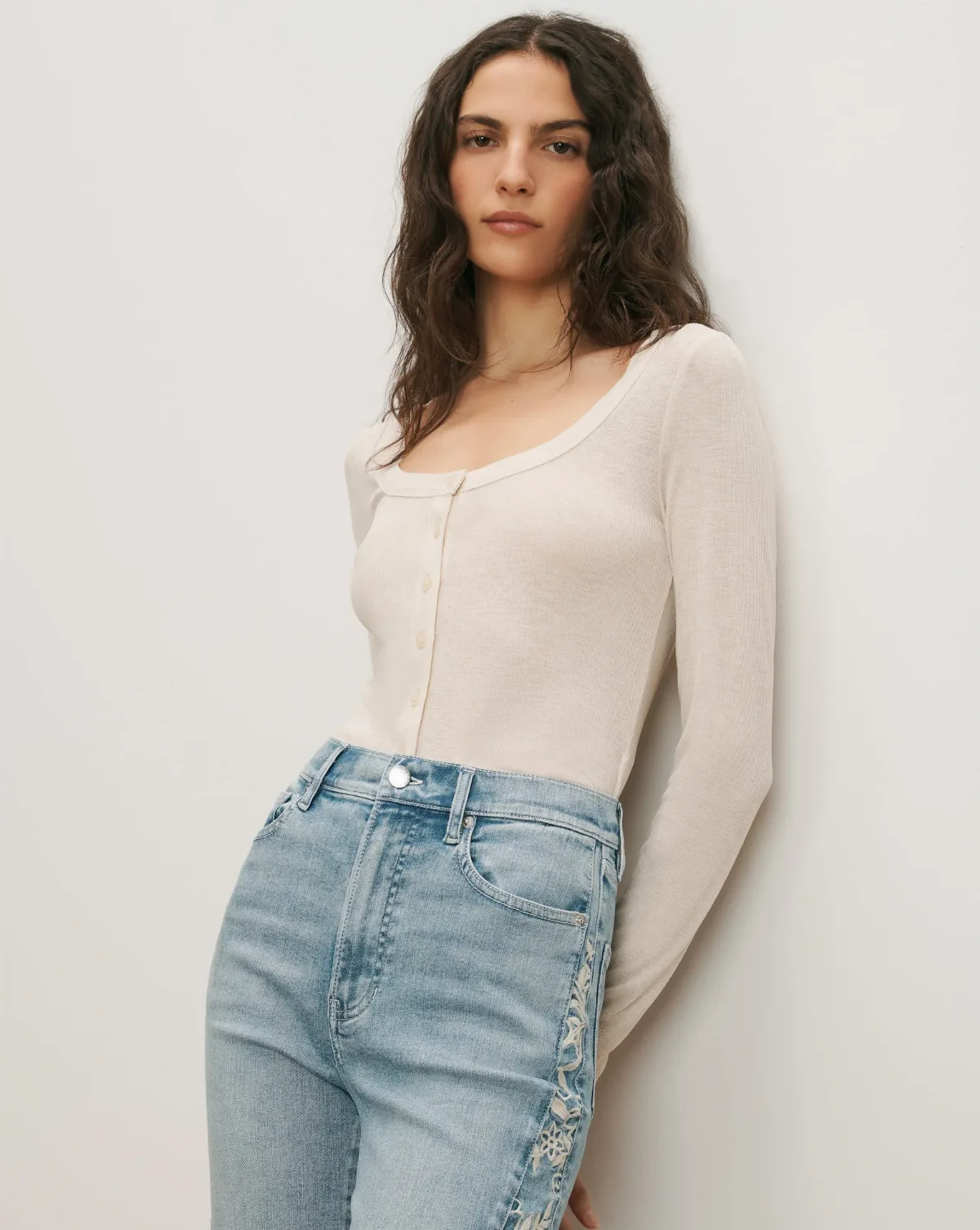 Hyland Button-Down T-Shirt by Veronica Beard