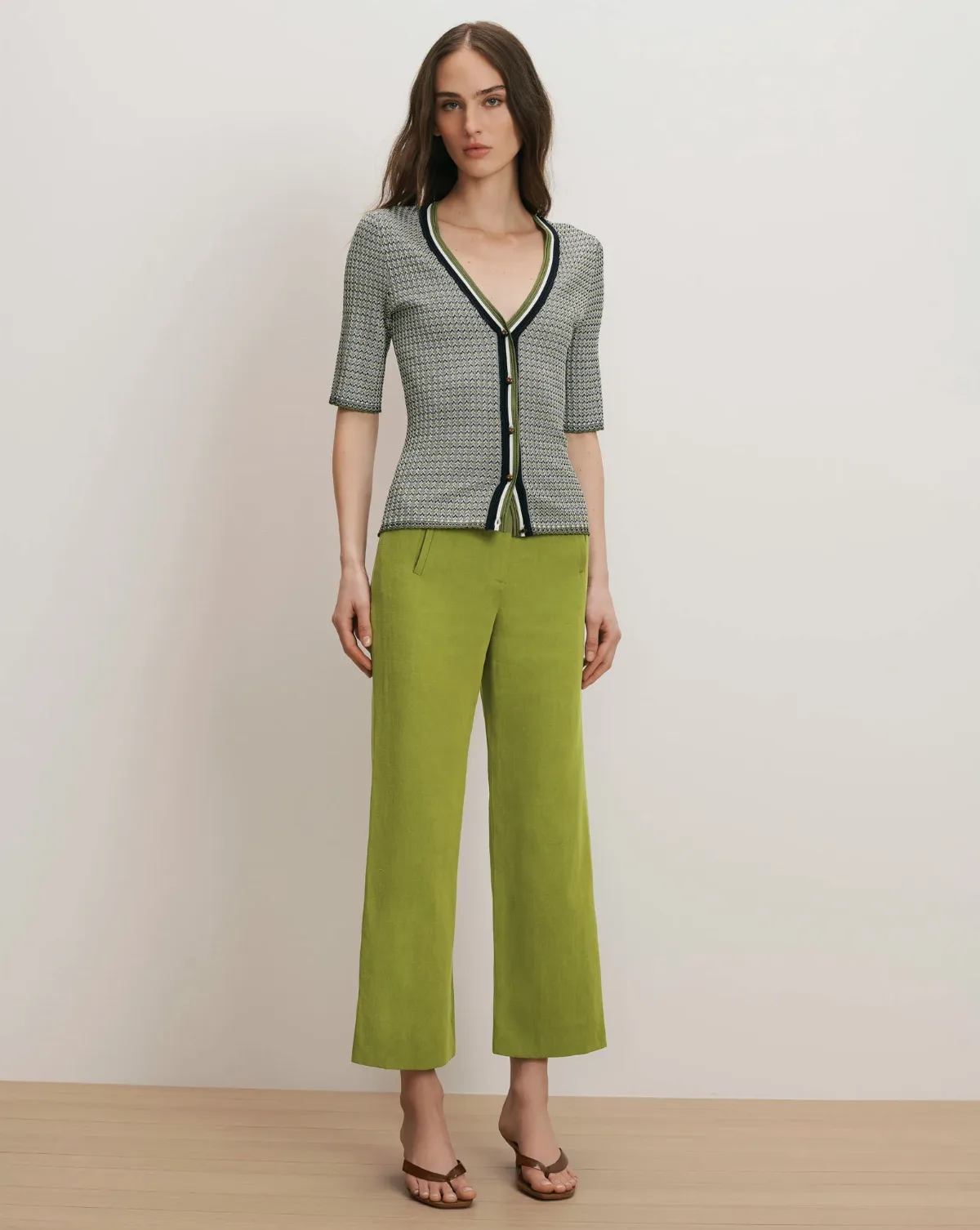 Dova Wide-Leg Linen Pant by Veronica Beard