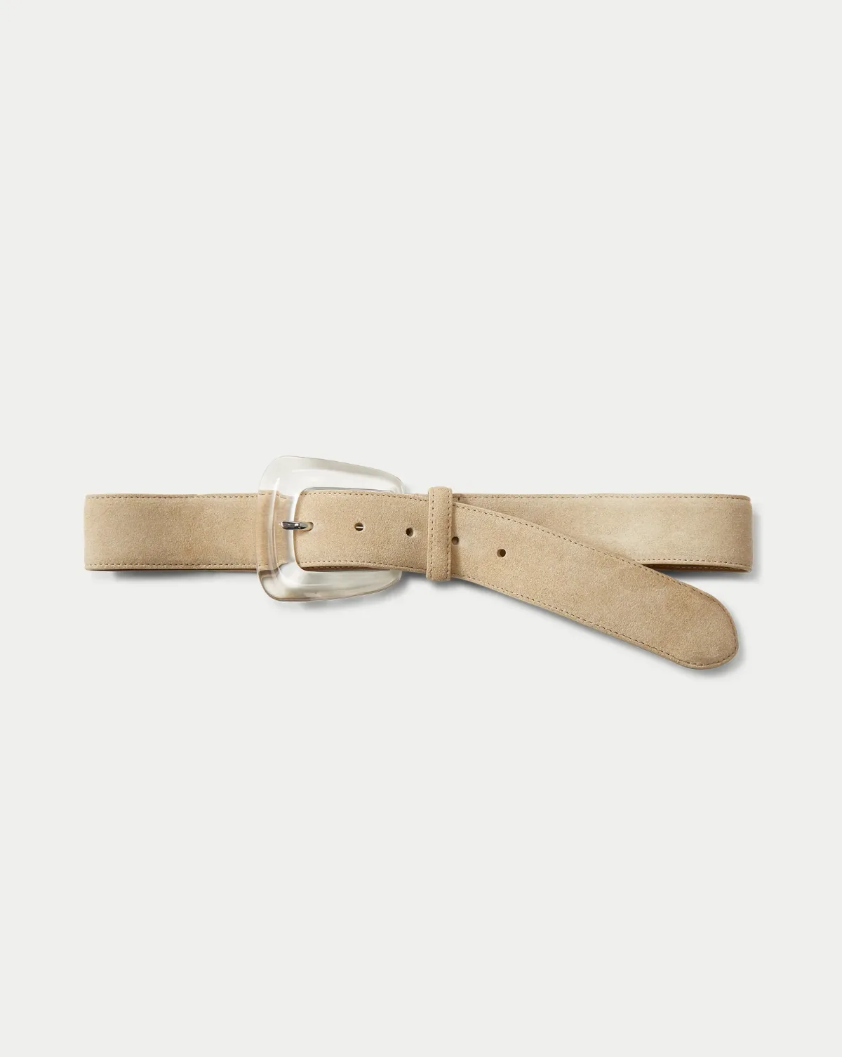 Arch Resin-Buckle Suede Belt by Veronica Beard