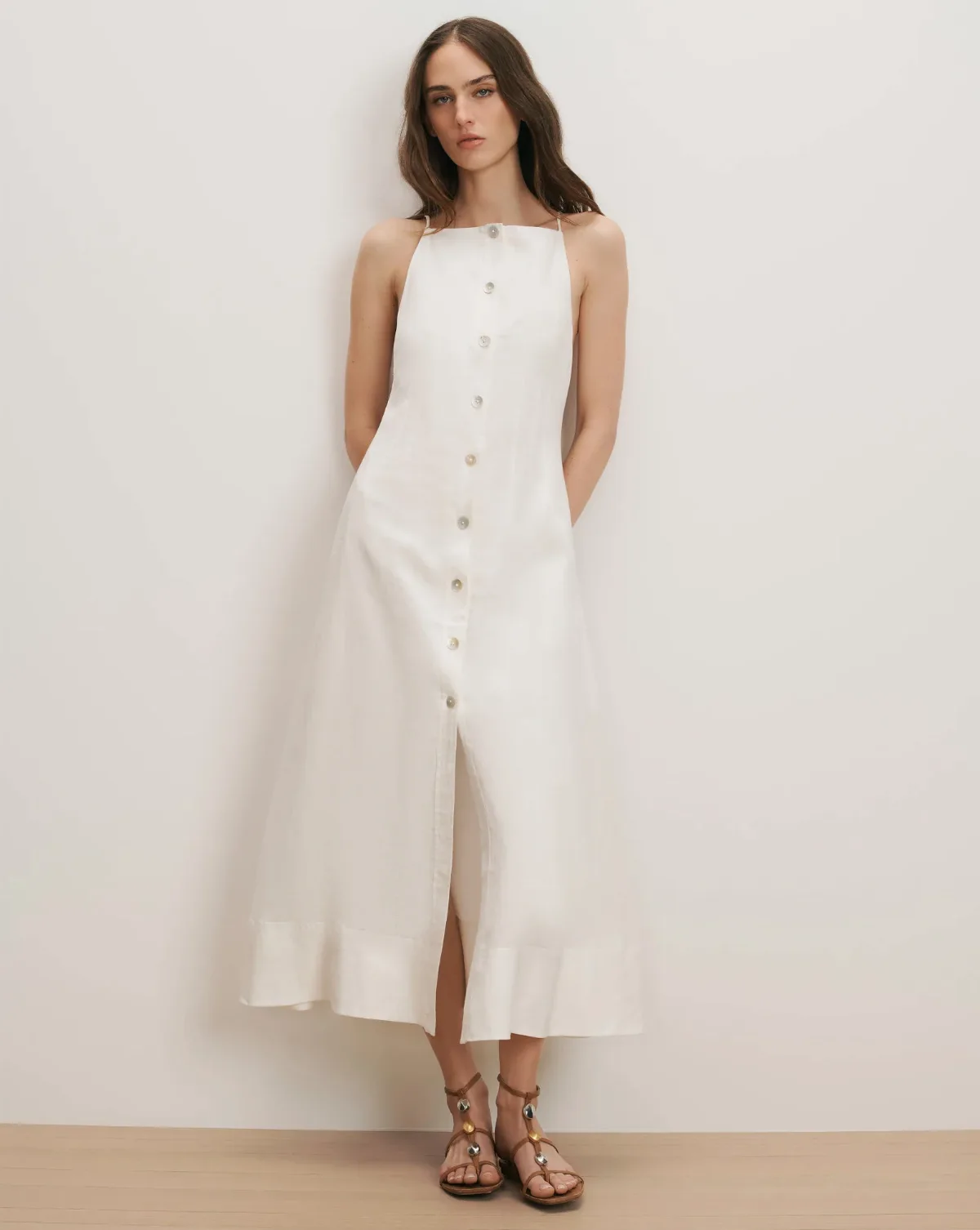 Georges Linen Midi Dress by Veronica Beard