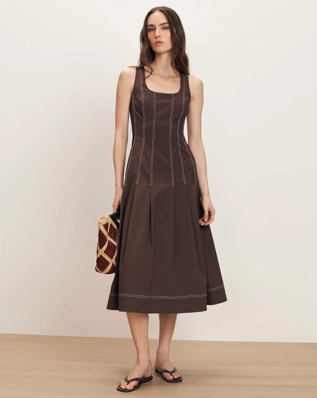 Jolie Cotton Poplin Midi Dress by Veronica Beard