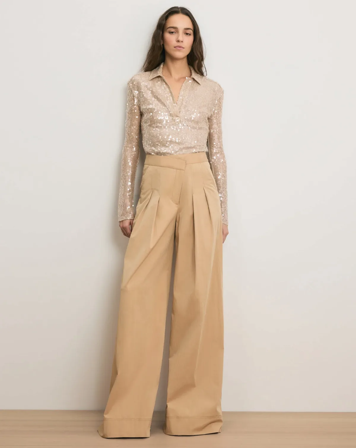 Heron Crossover Waistband Pant by Veronica Beard