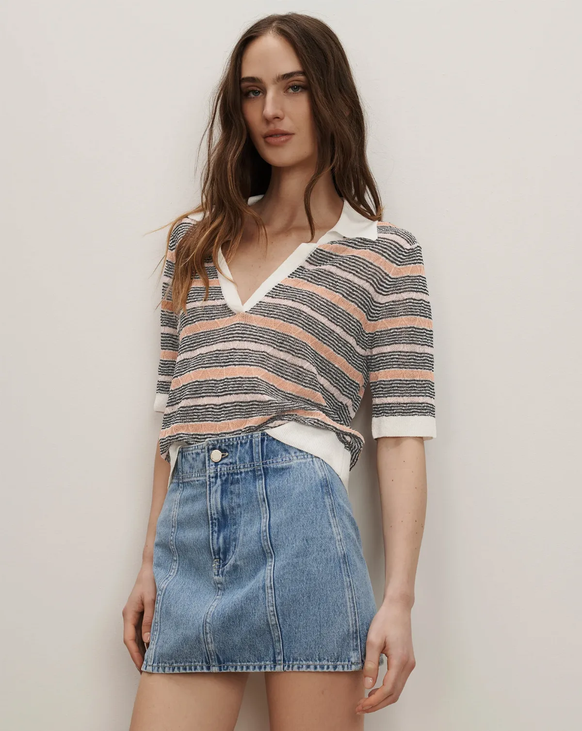 Marquita Denim Mini Skirt by Veronica Beard