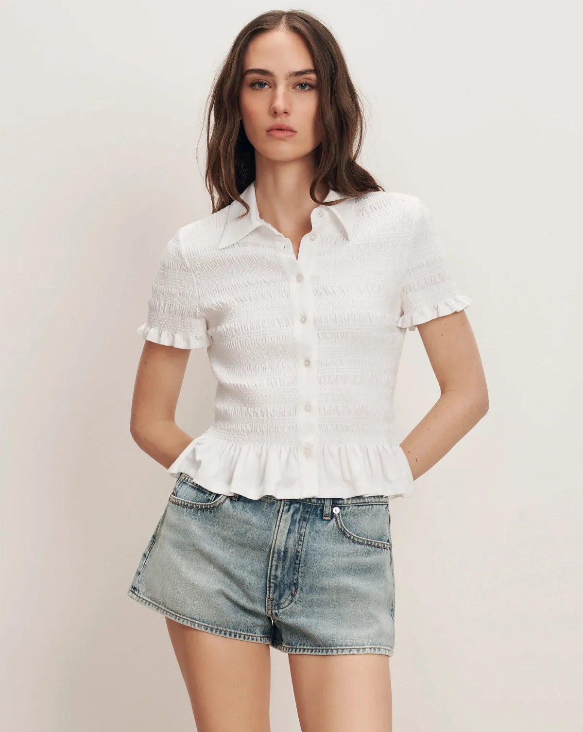 Ellisandra Smocked Top by Veronica Beard