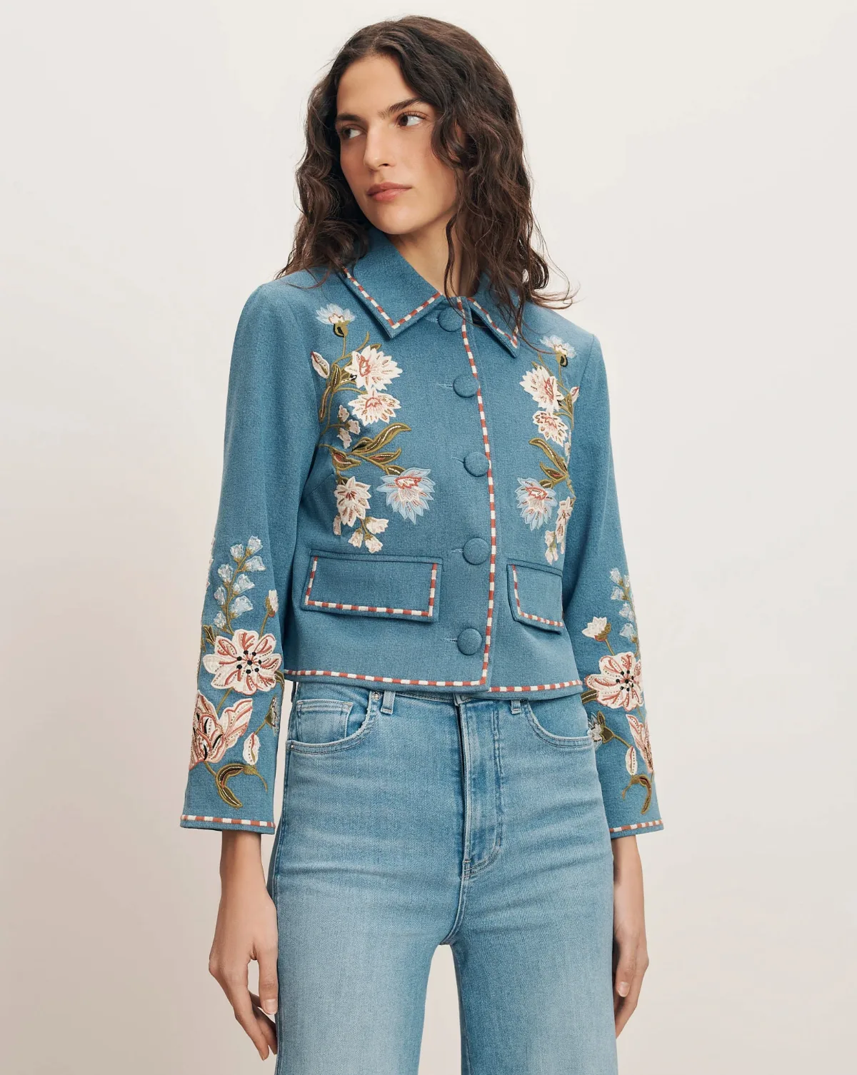 Vikaria Embroidered Jacket by Veronica Beard