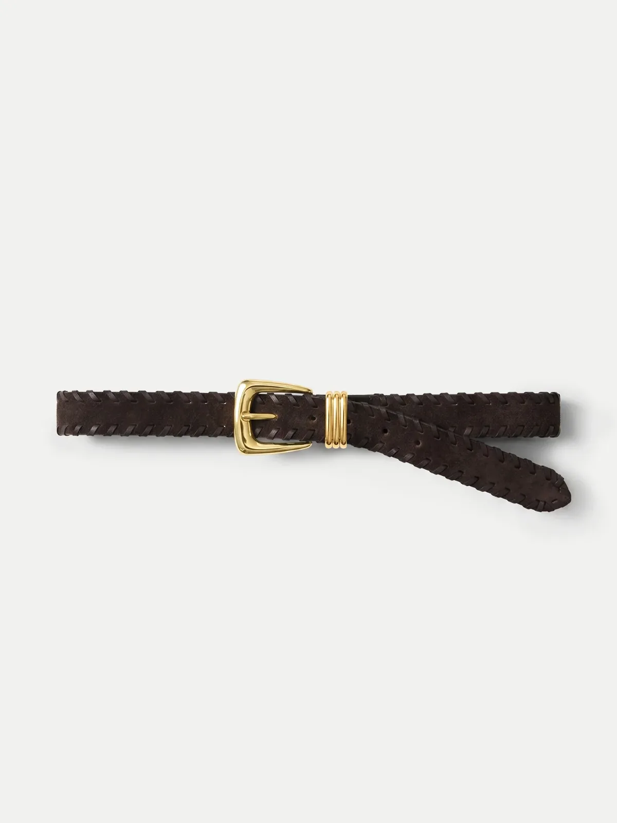 Arch Suede Whipstitch Belt by Veronica Beard