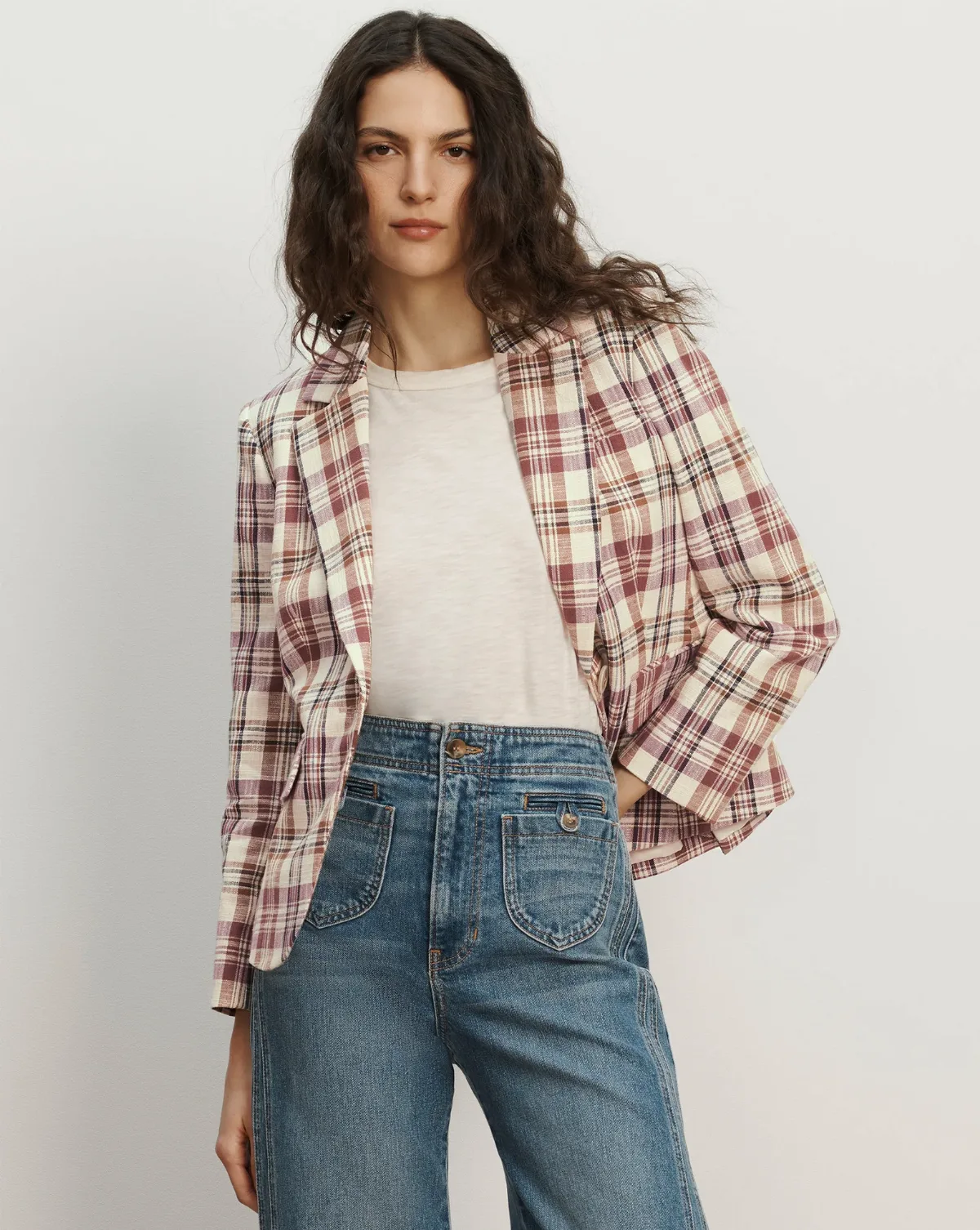 Tyra Plaid Dickey Jacket by Veronica Beard