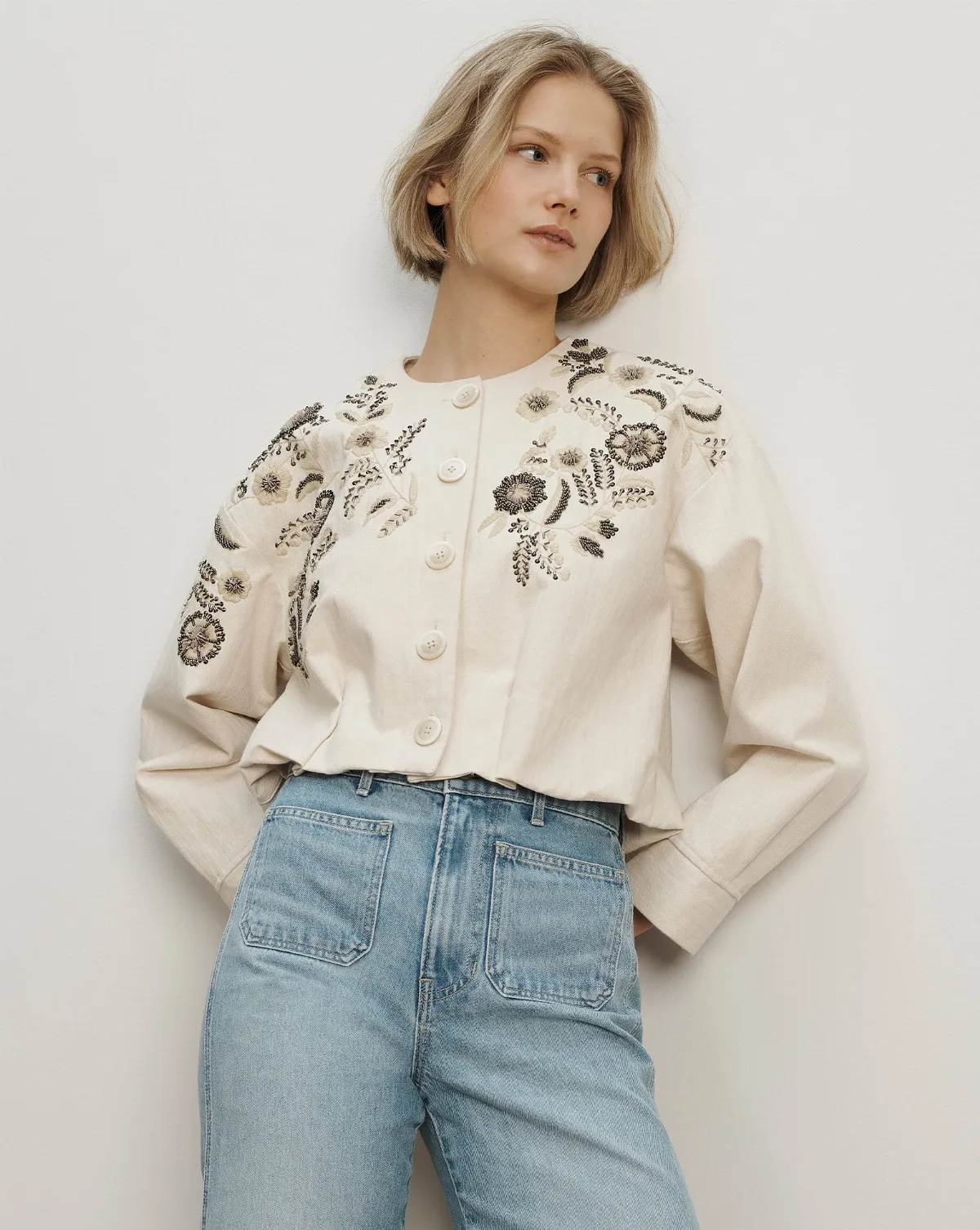 Emeren Embroidered Jacket by Veronica Beard
