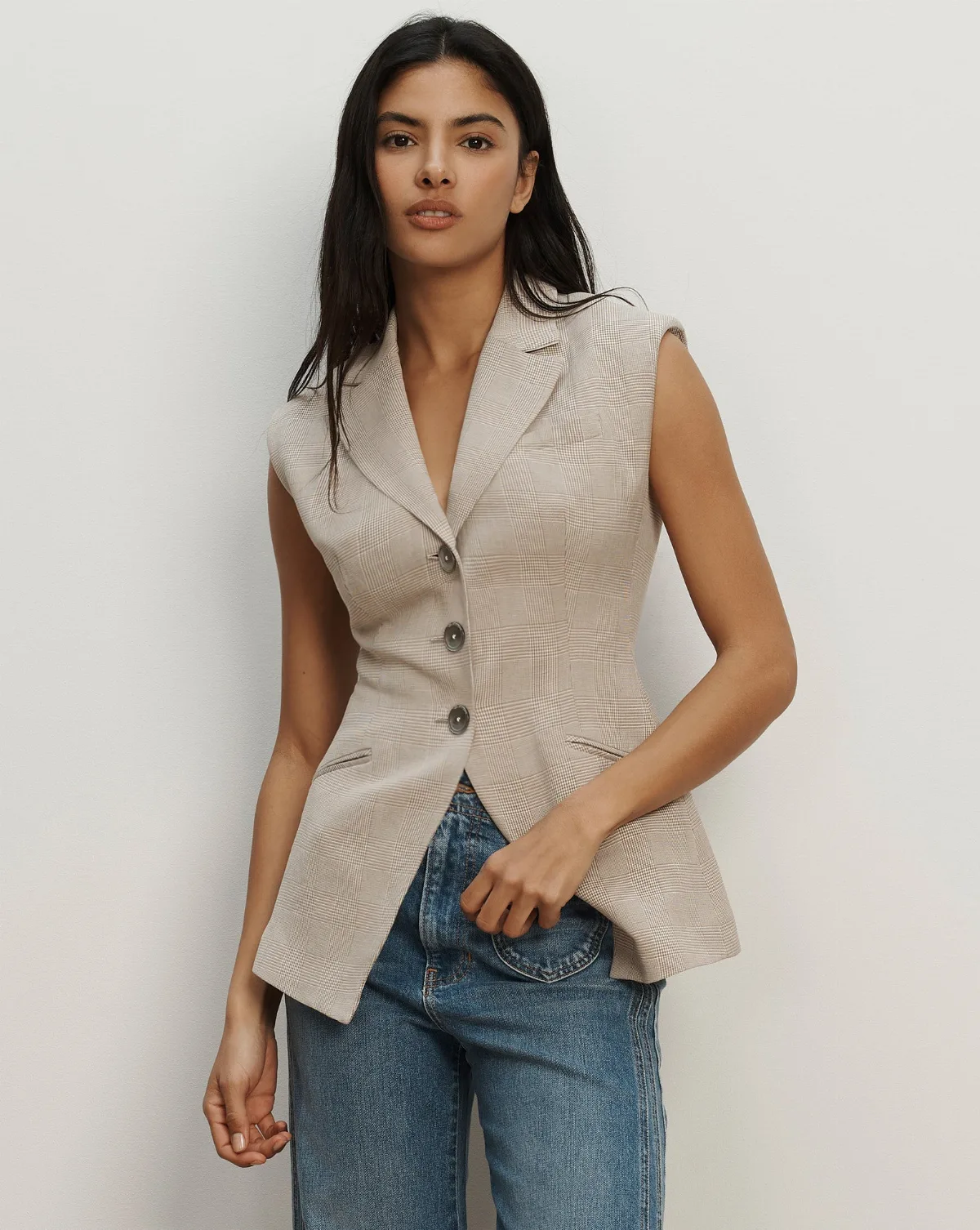 Sorenne Plaid Vest by Veronica Beard