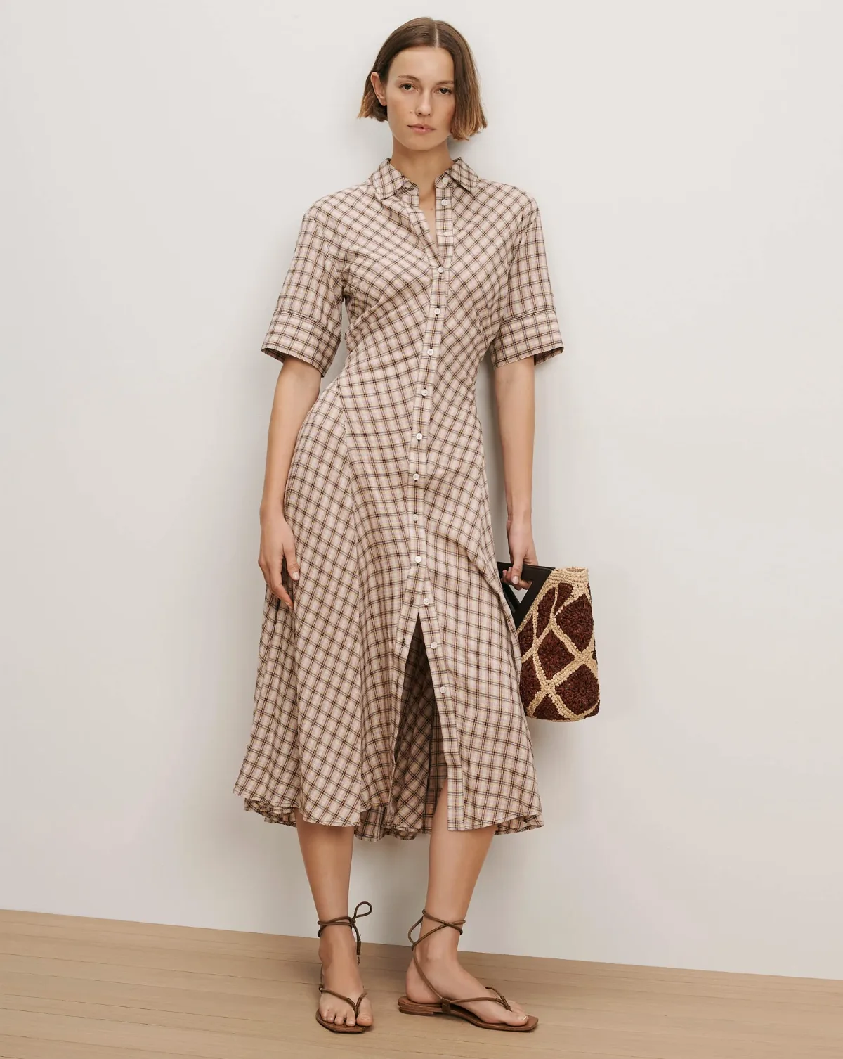 Perenna Plaid Shirtdress by Veronica Beard