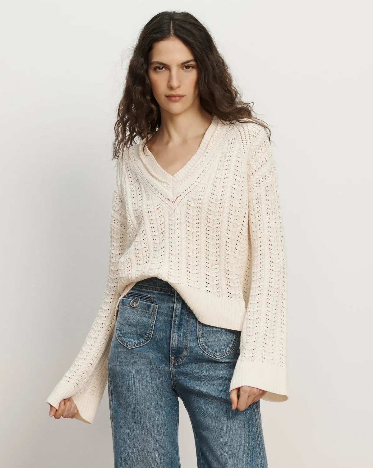 Deveraux Pointelle Sweater by Veronica Beard