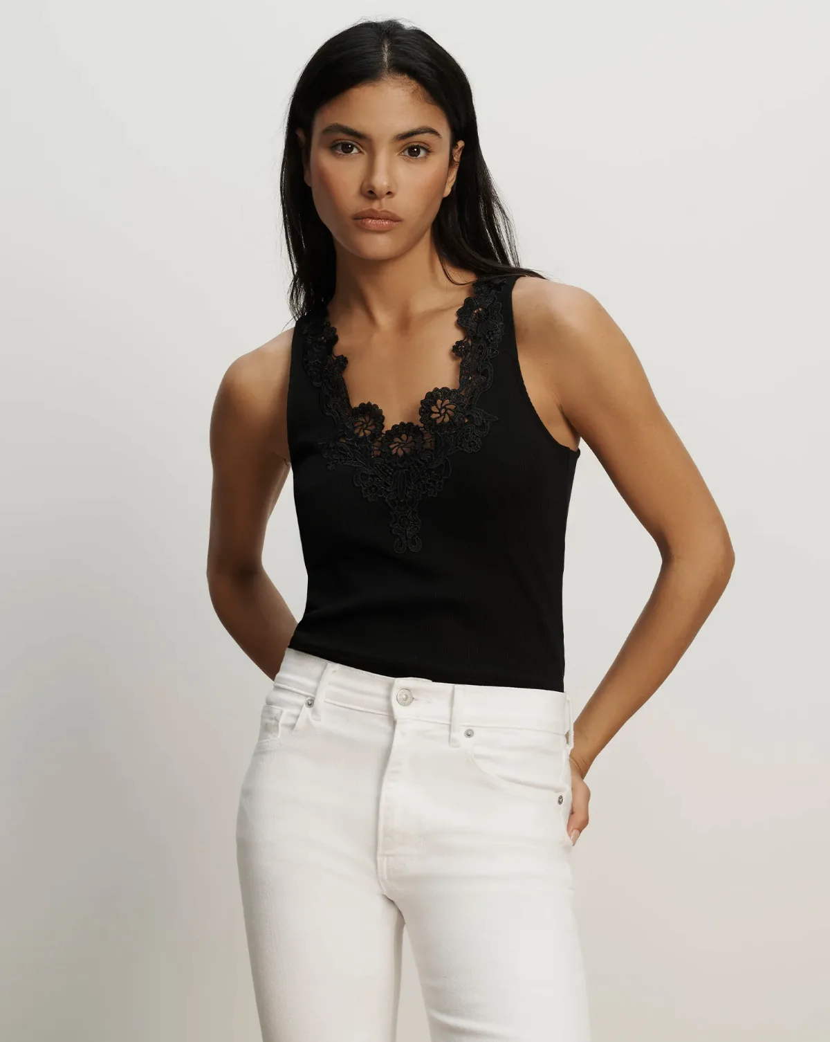 Narcisa Embroidered Tank Top by Veronica Beard