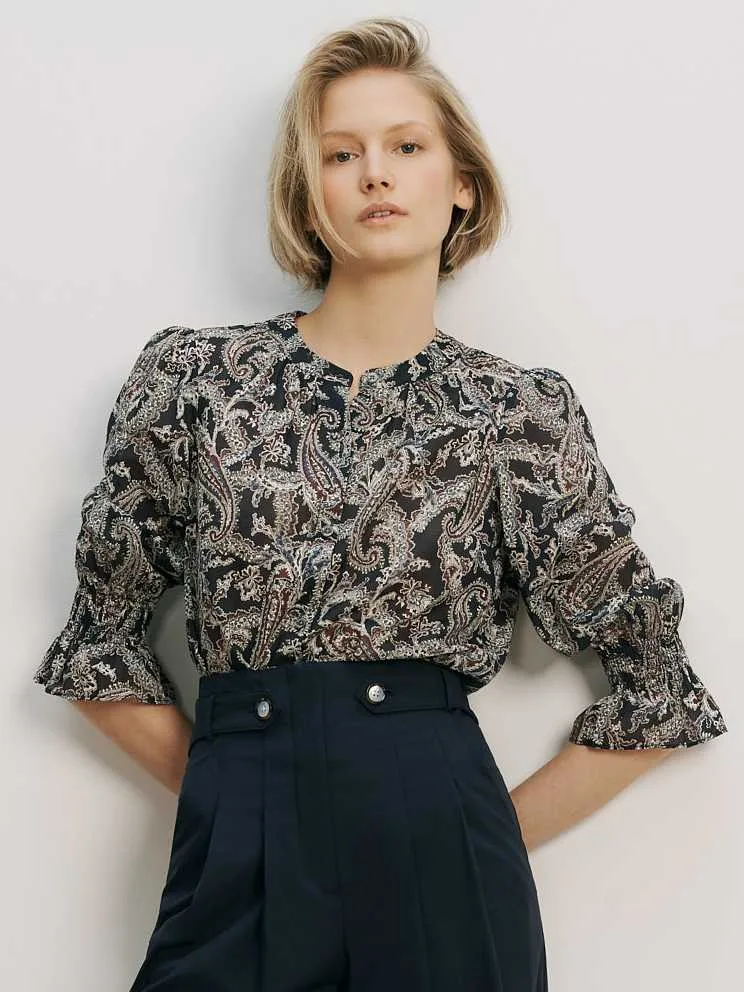 Ashlynn Paisley Blouse by Veronica Beard