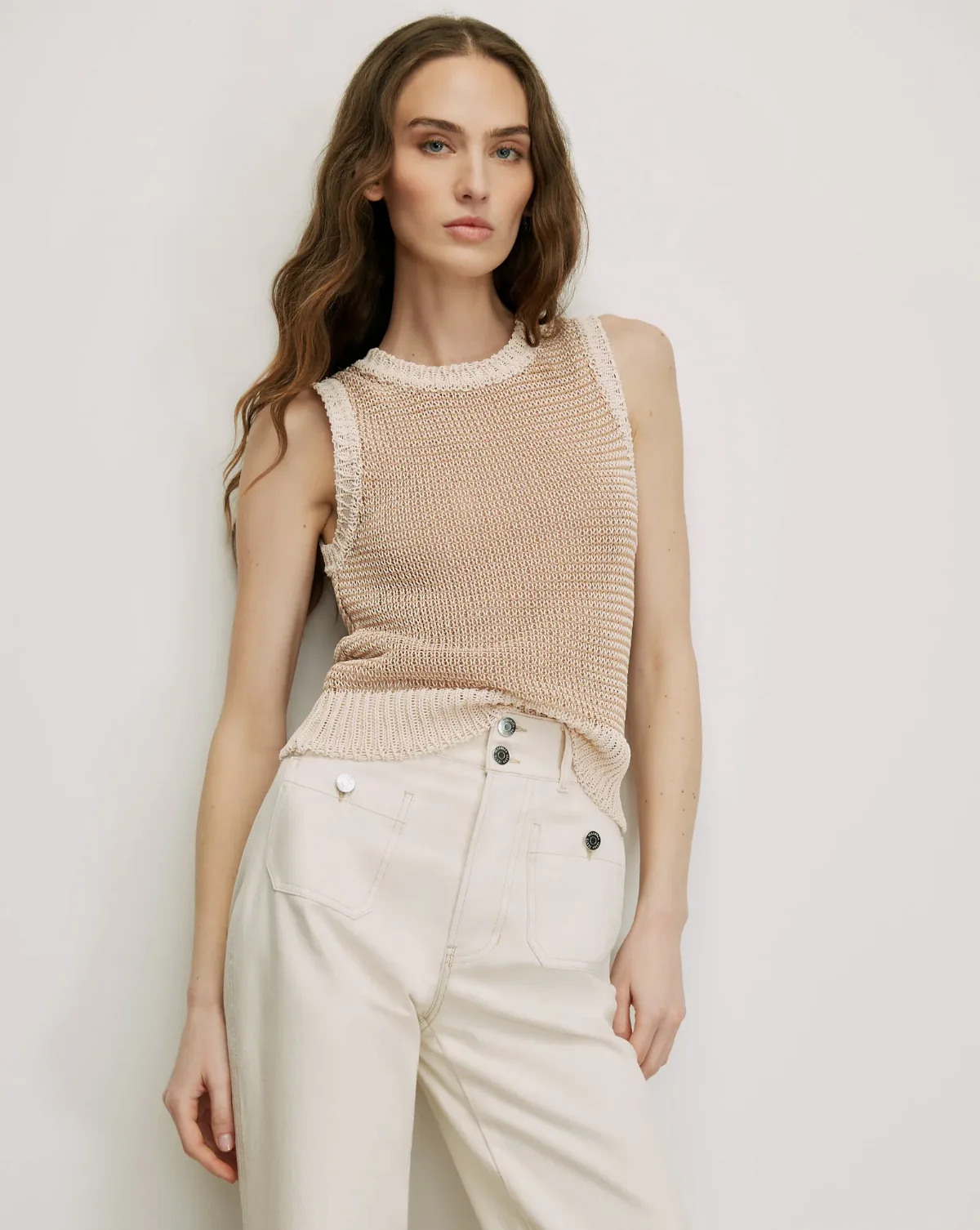 Jerrel Cropped Knit Tank Top by Veronica Beard