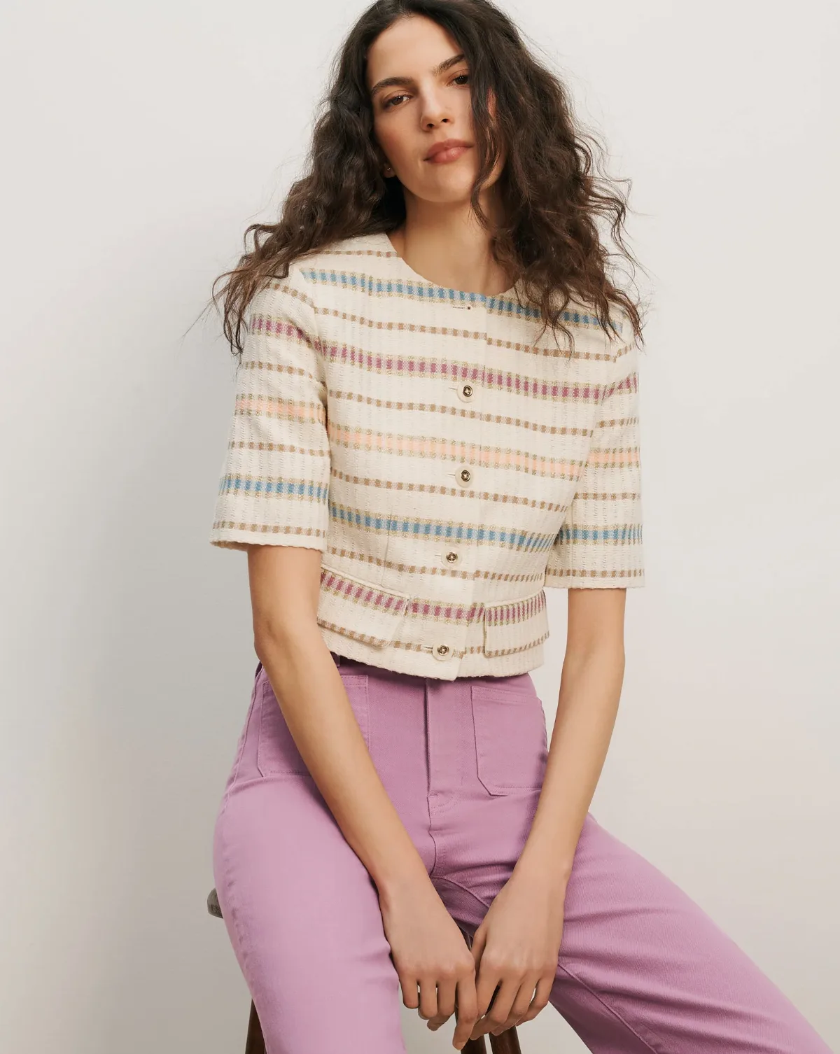 Orville Striped Jacket by Veronica Beard