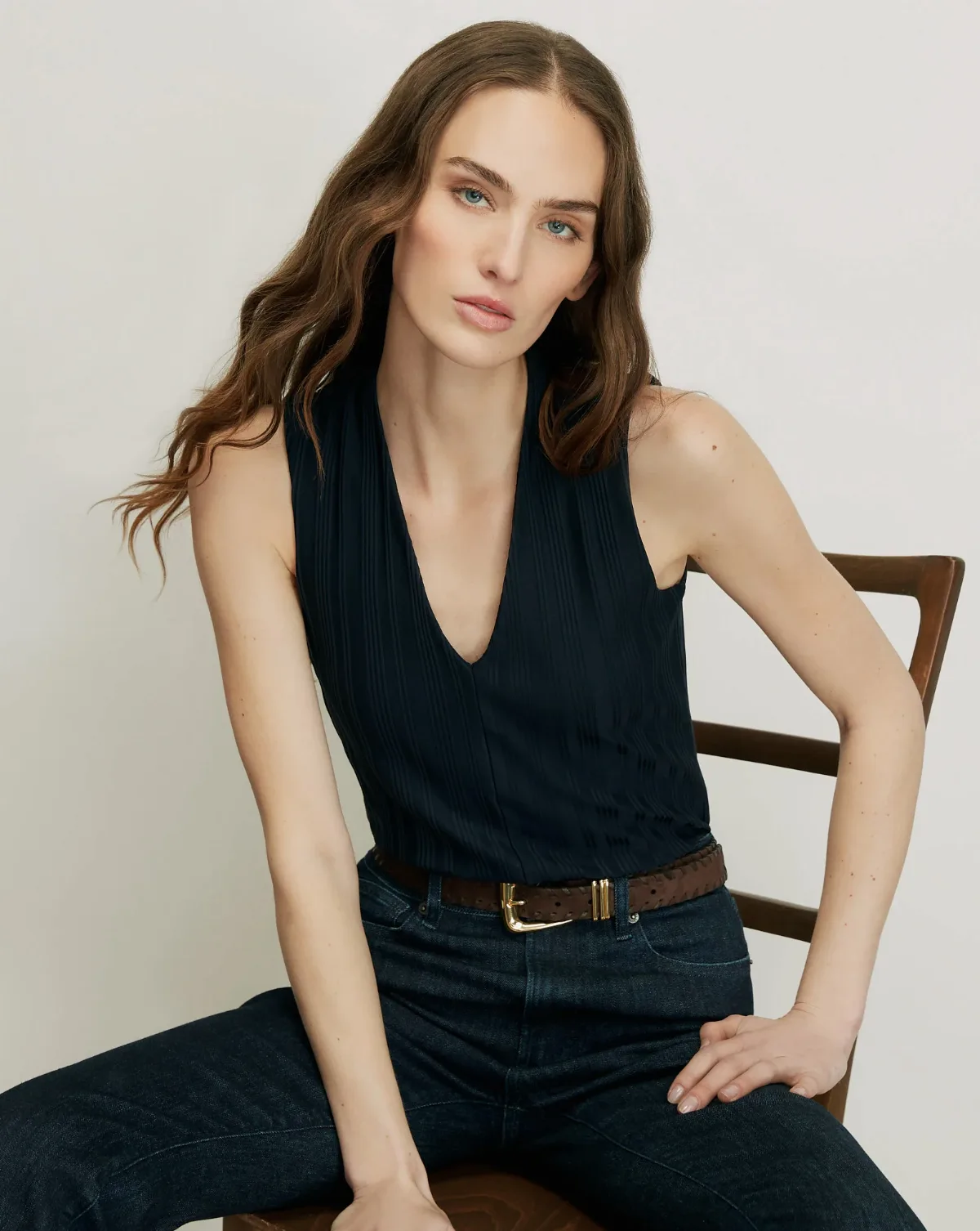 Evania V-Neck Tank Top by Veronica Beard