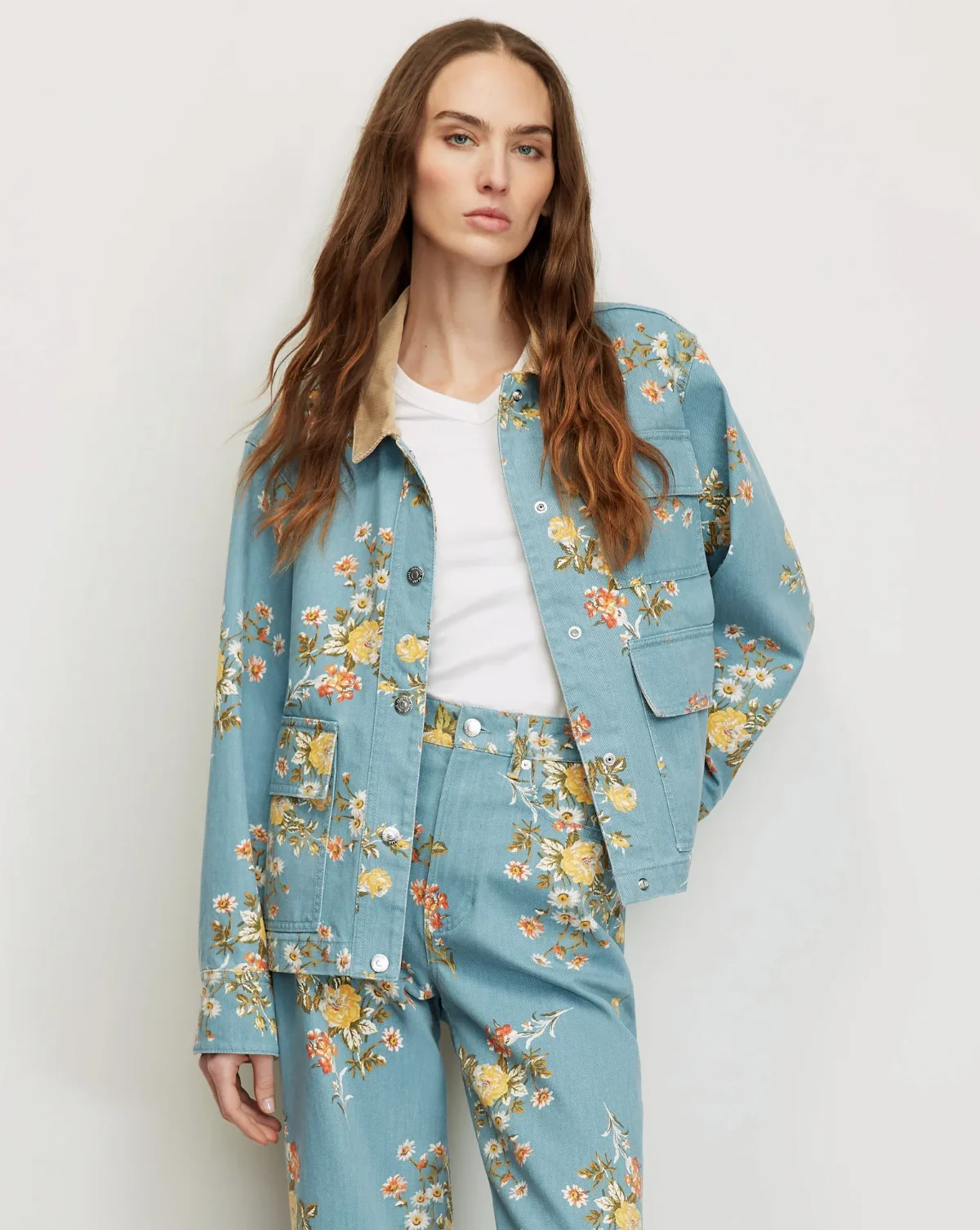 Leighton Floral Denim Jacket by Veronica Beard