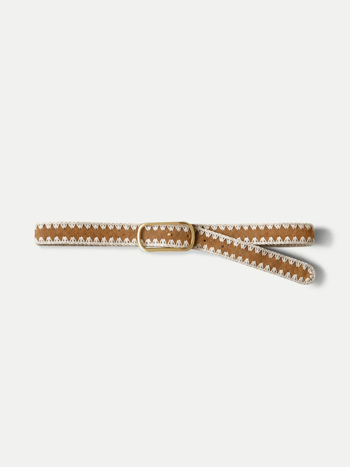 Loop Suede Whipstitch Belt by Veronica Beard