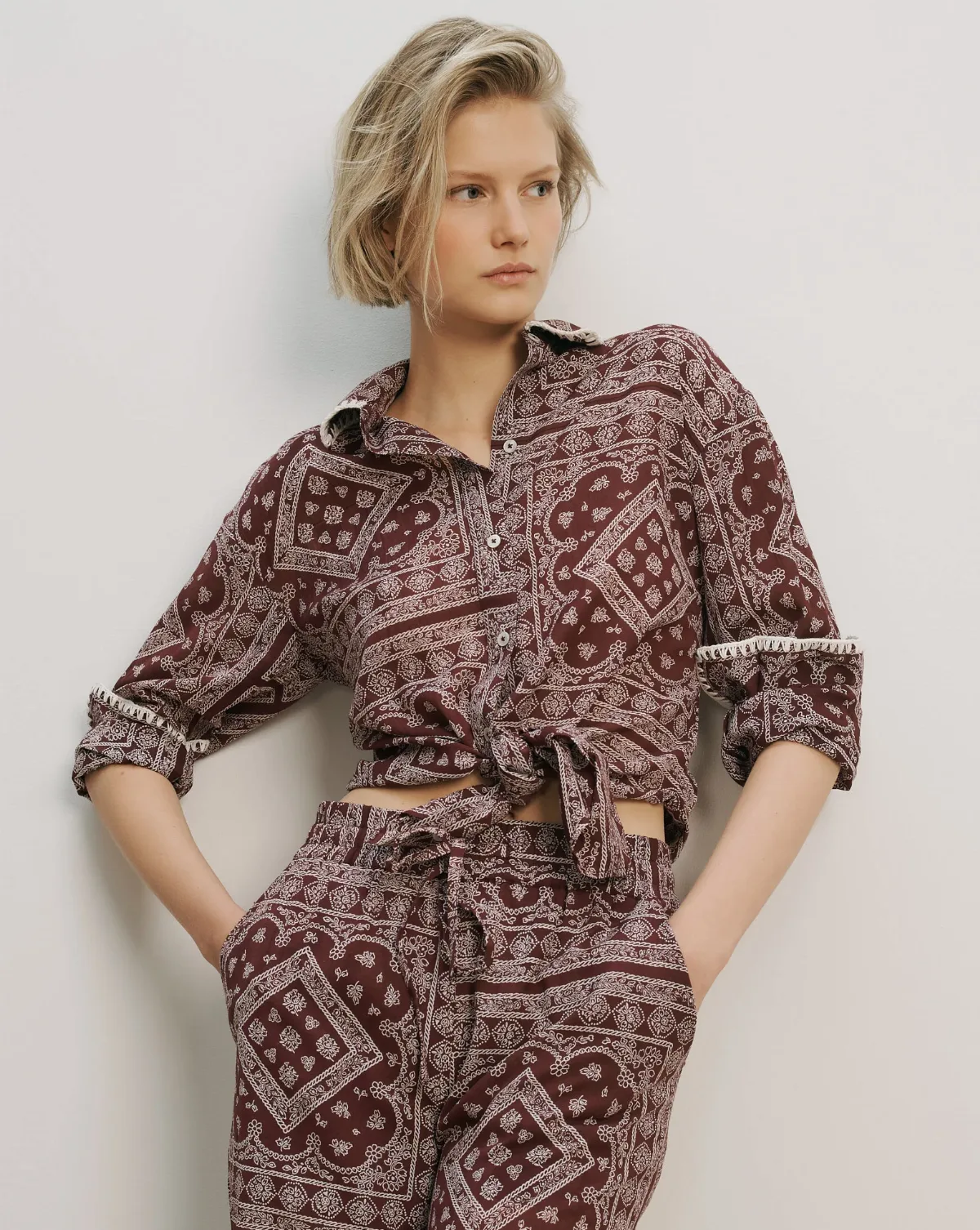 Lloyd Bandana Button-Down Shirt by Veronica Beard