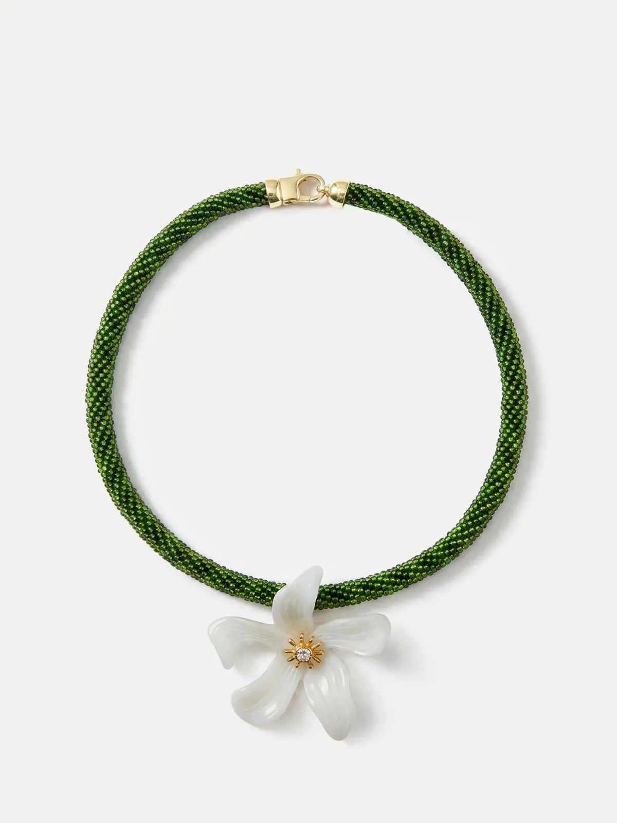 Flower Pendant Beaded Necklace by Veronica Beard