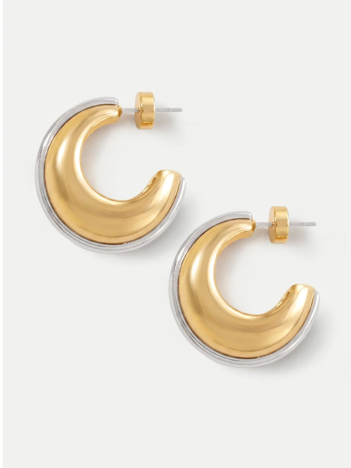 Two-Tone Hoop Earring by Veronica Beard