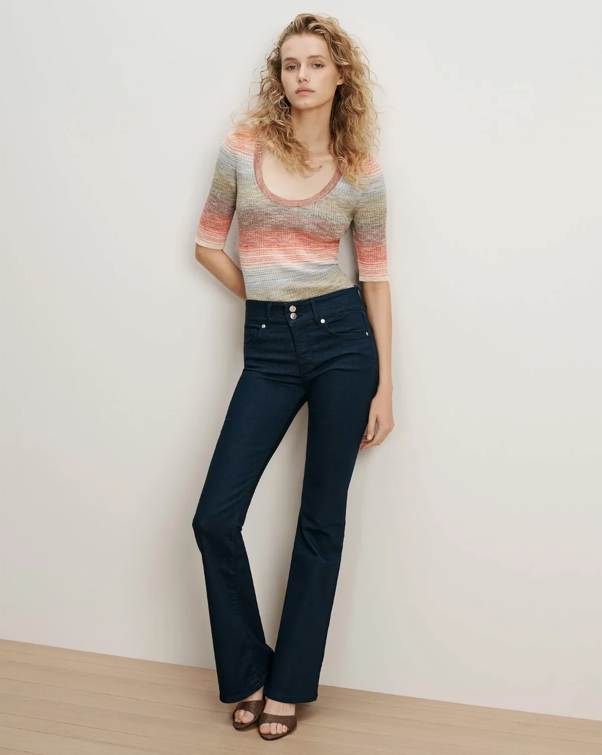 Beverly Mid-Rise Skinny-Flare Jean by Veronica Beard