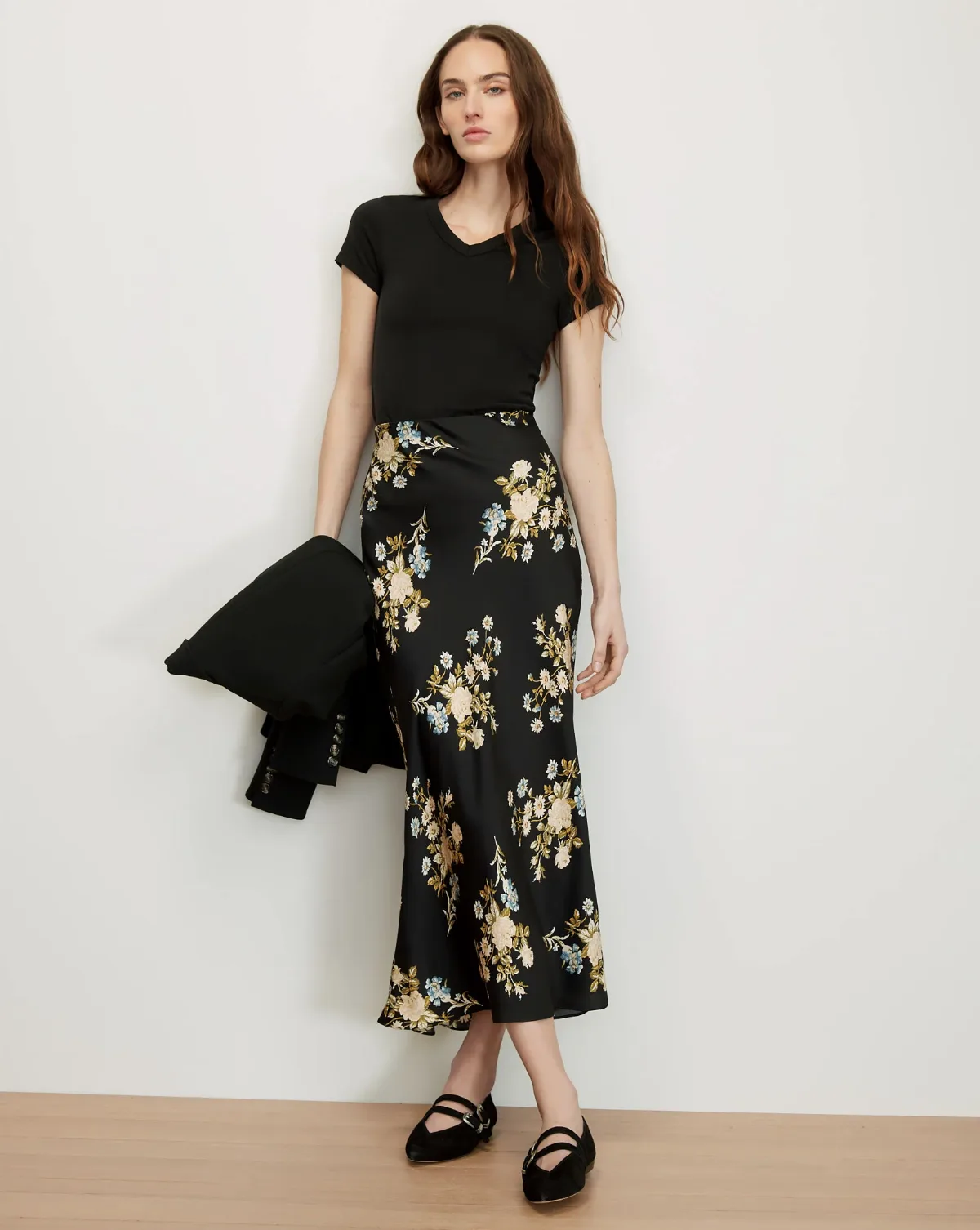 Clover Floral Midi Skirt by Veronica Beard