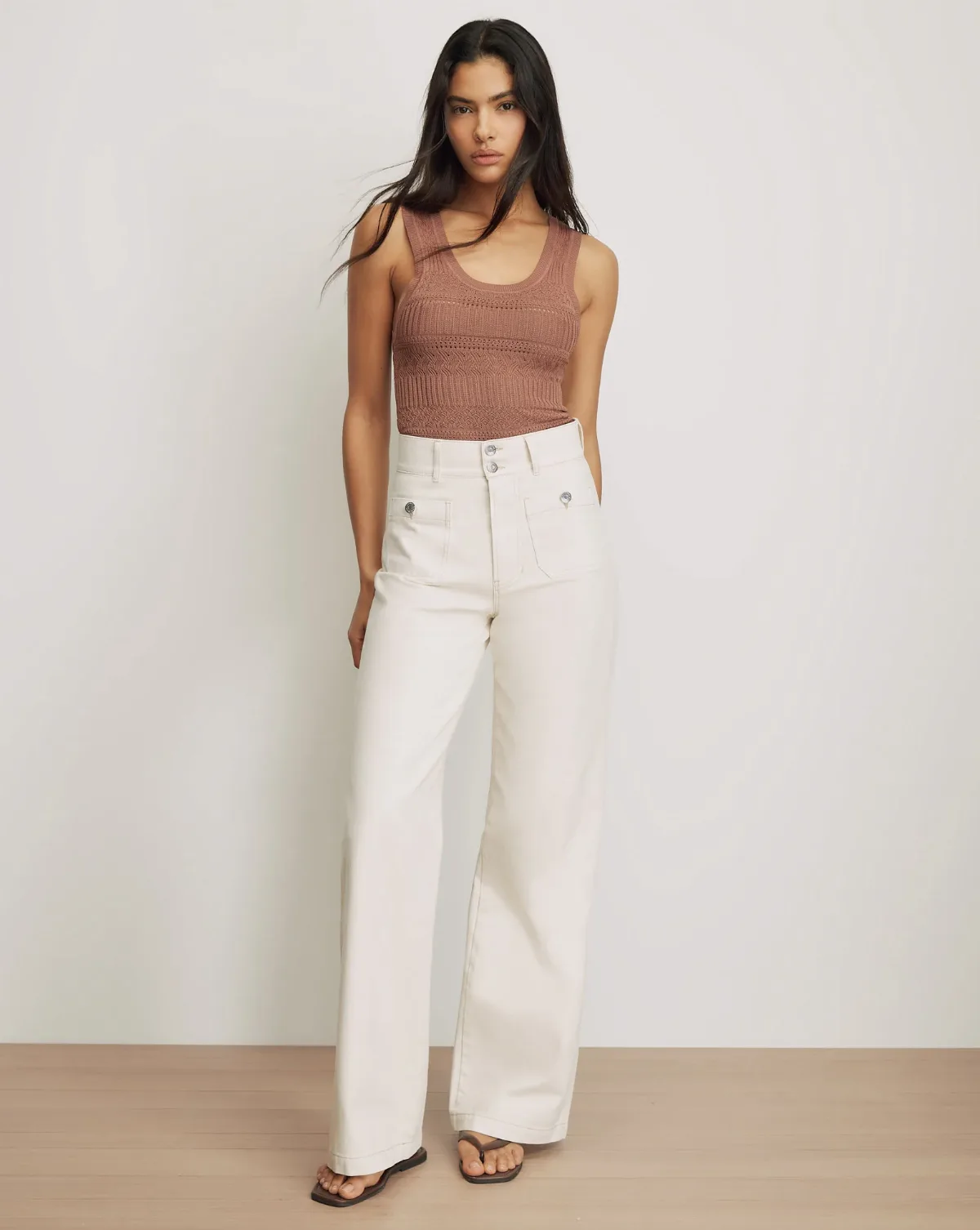 Taylor Patch-Pocket Wide-Leg Jean by Veronica Beard