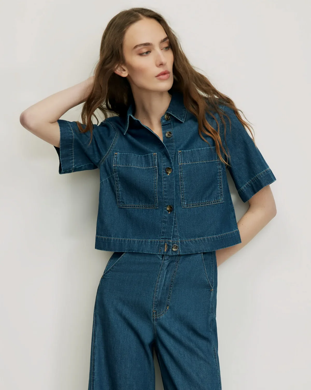 Spruce Button-Down Shirt by Veronica Beard